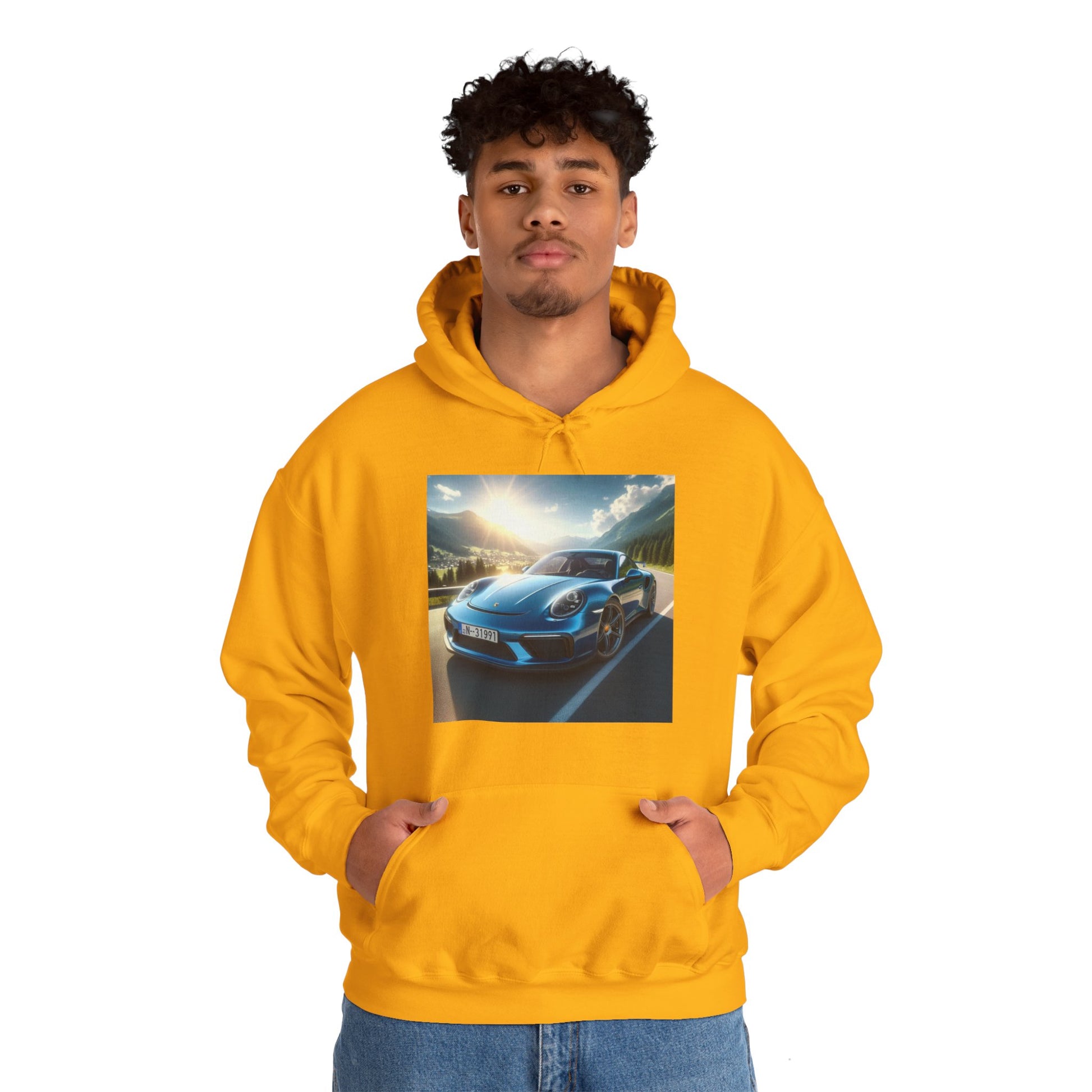 Blue Porsche Hoodie Hoodie Printify