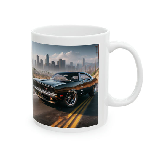 1970 Black Dodge Charger Mug Mug Printify
