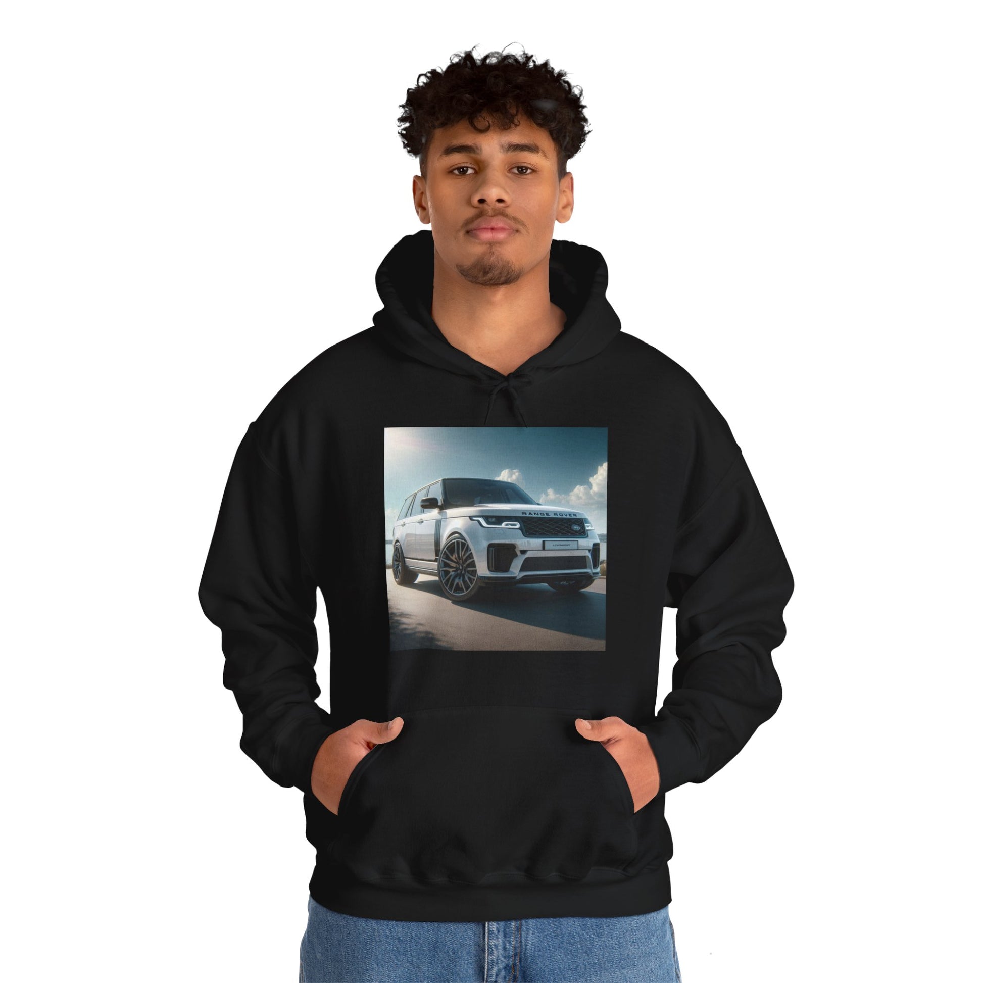 White Range Rover Hoodie Hoodie Printify