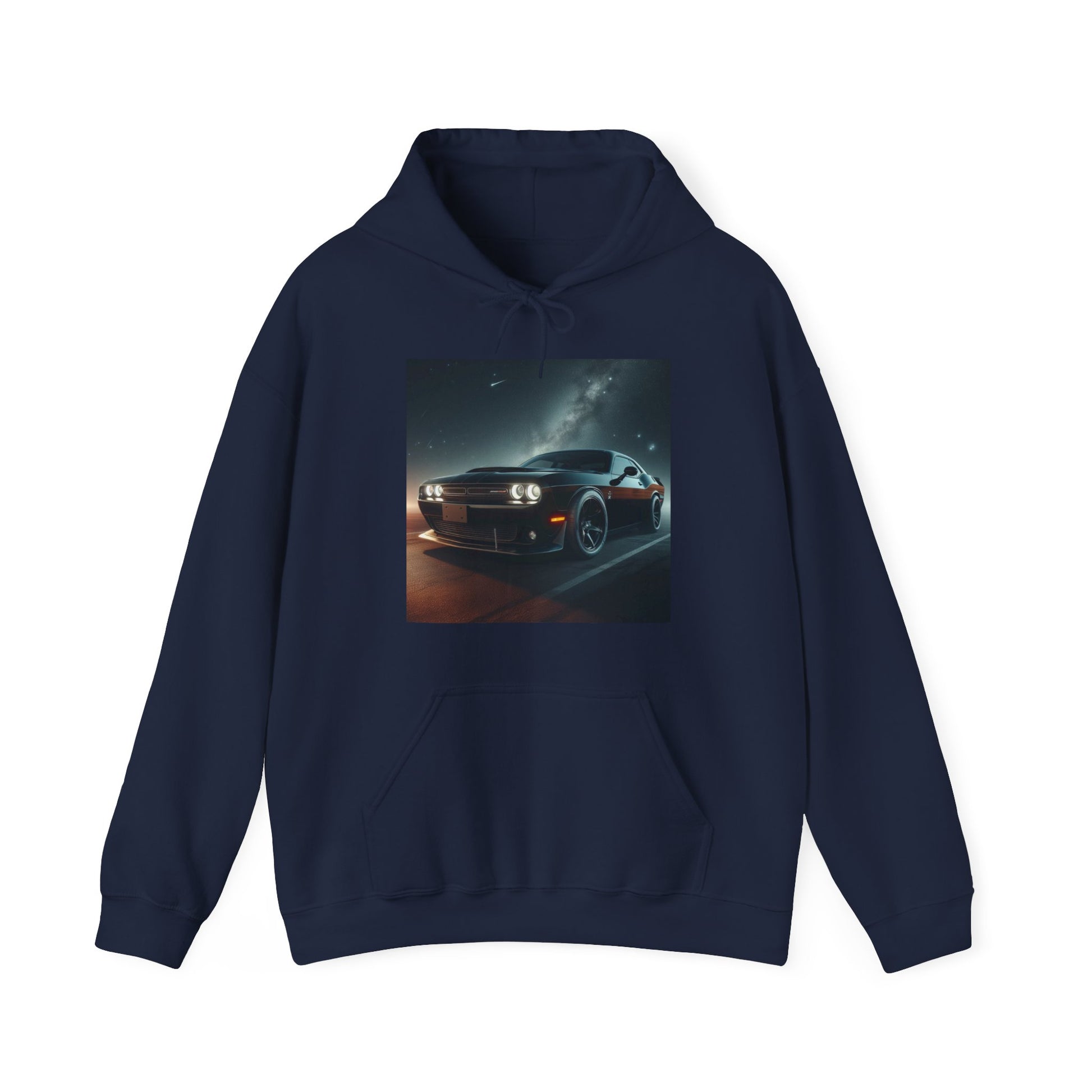 Black Challenger Hoodie Hoodie Printify Navy S