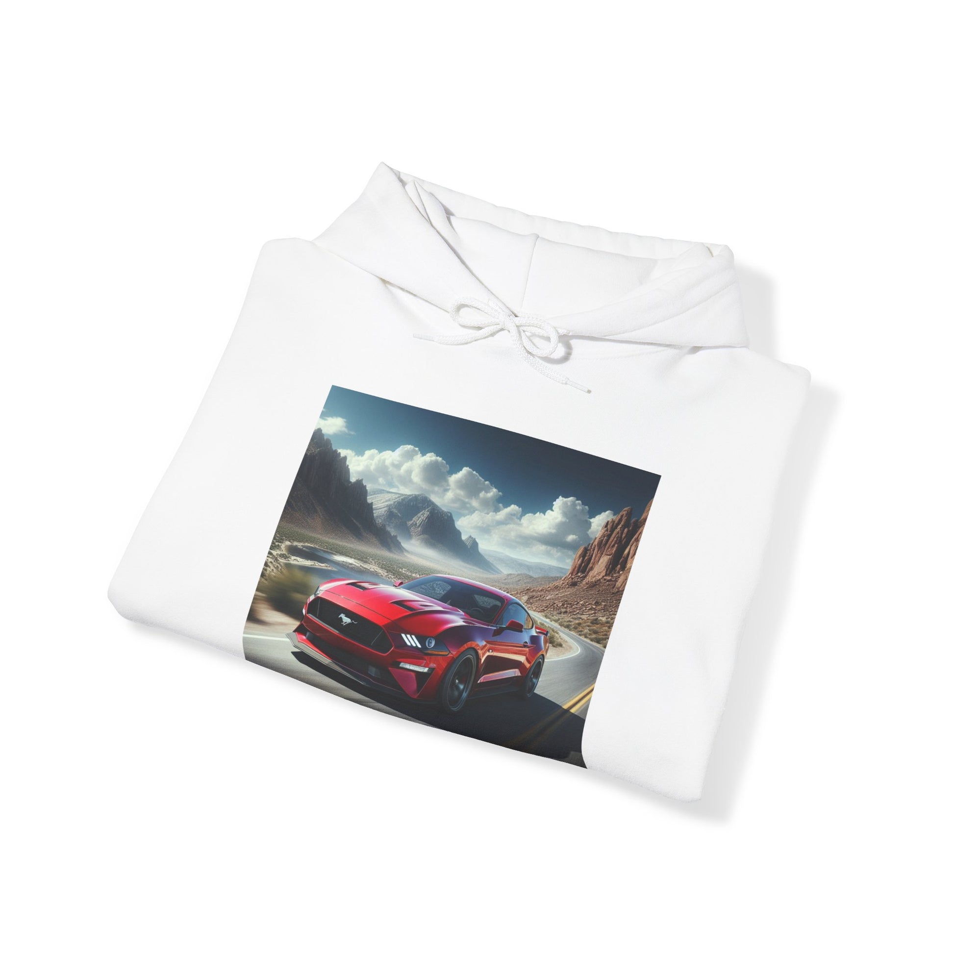 Red Mustang Hoodie Hoodie Printify