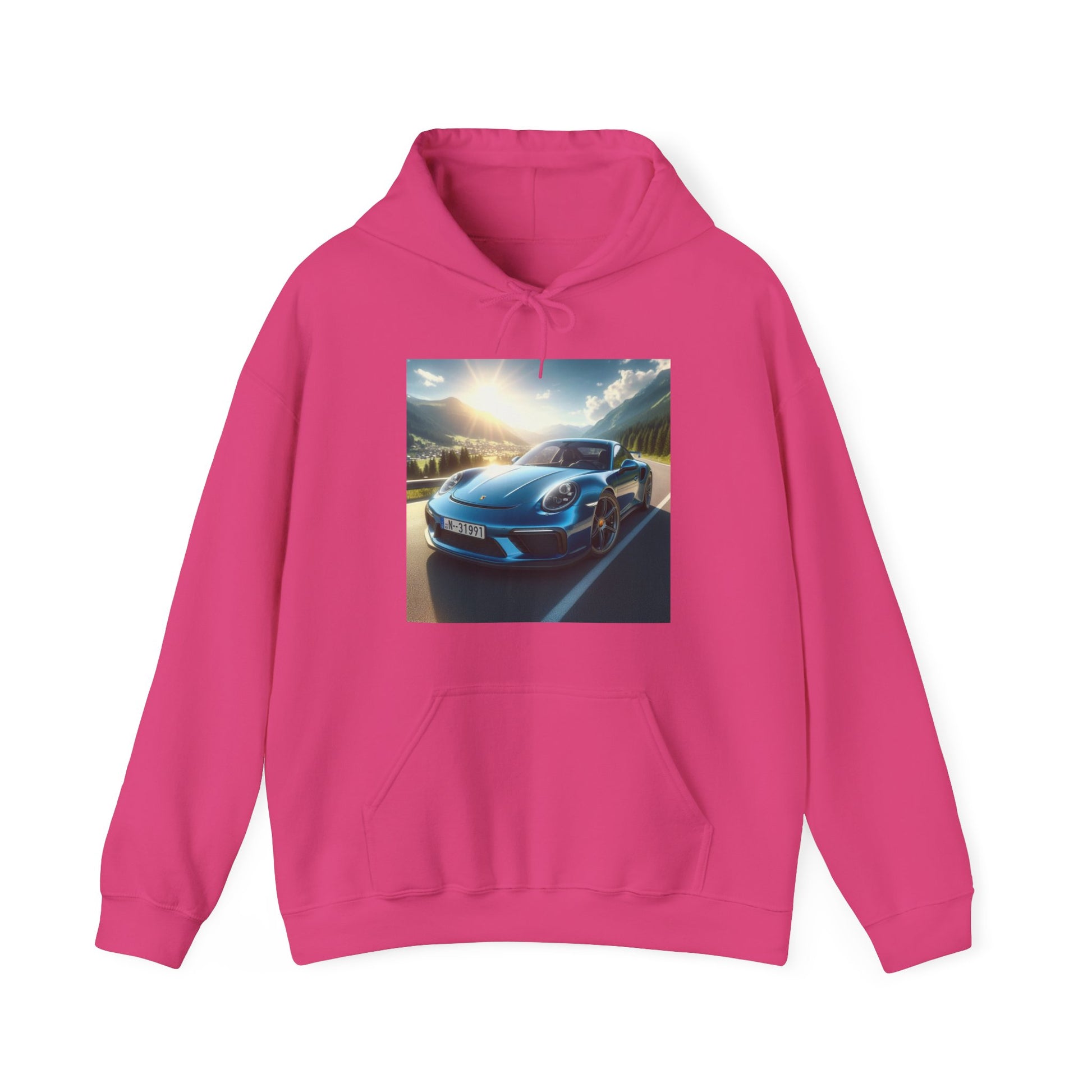 Blue Porsche Hoodie Hoodie Printify Heliconia S