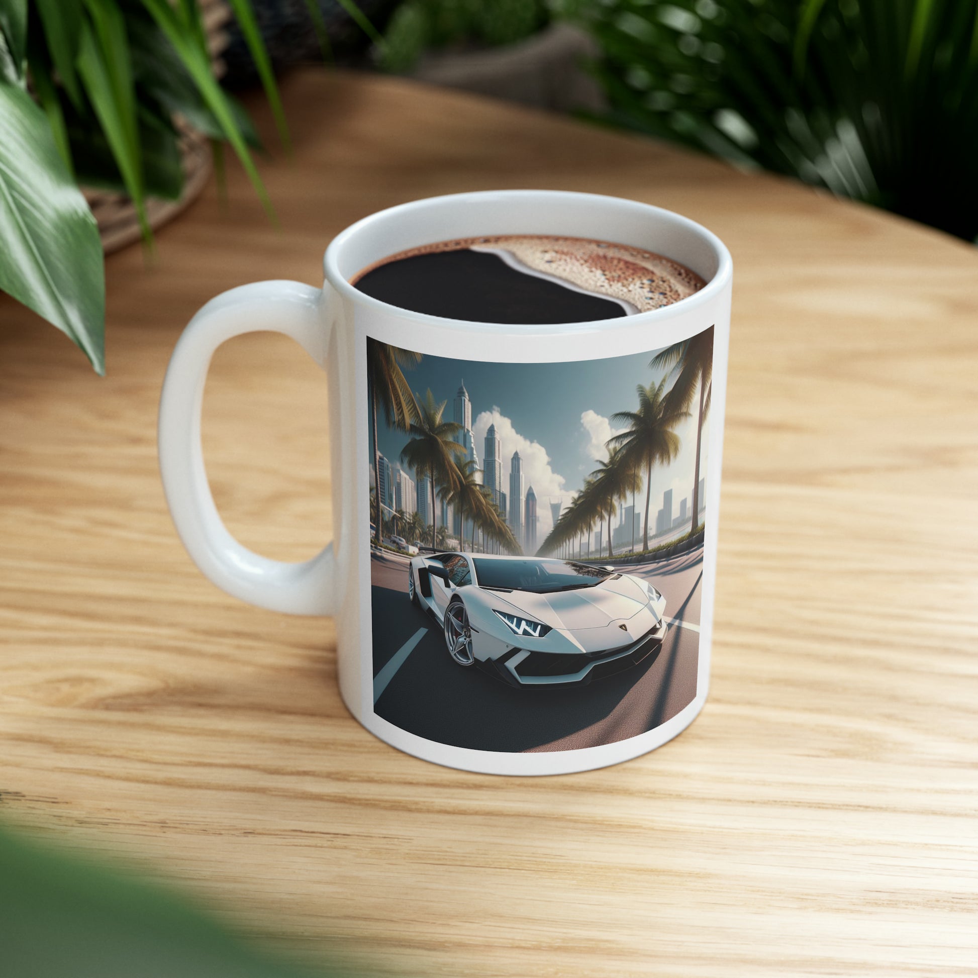 White Lamborghini Mug Mug Printify