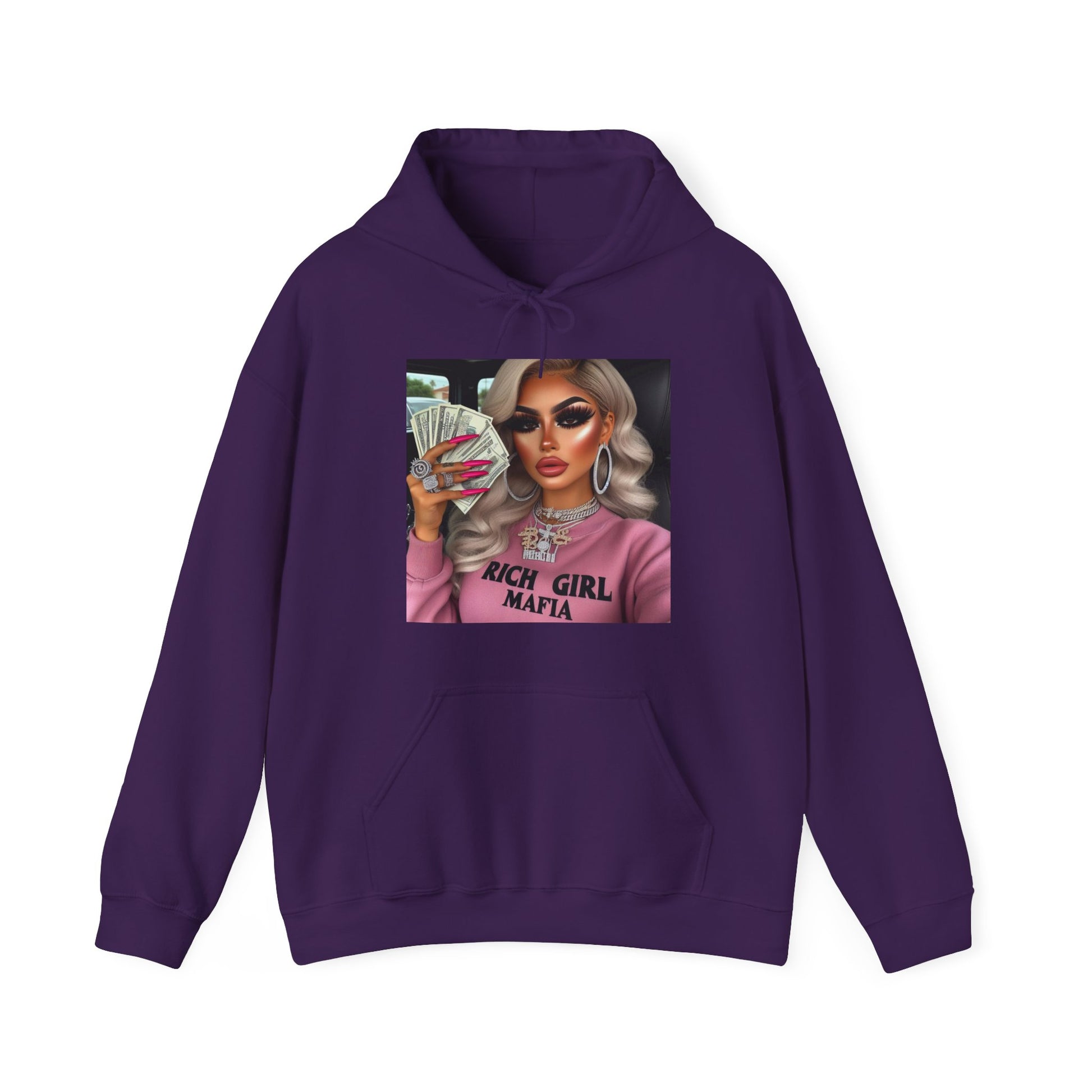 Rich Girl Mafia Hoodie Hoodie Printify Purple S