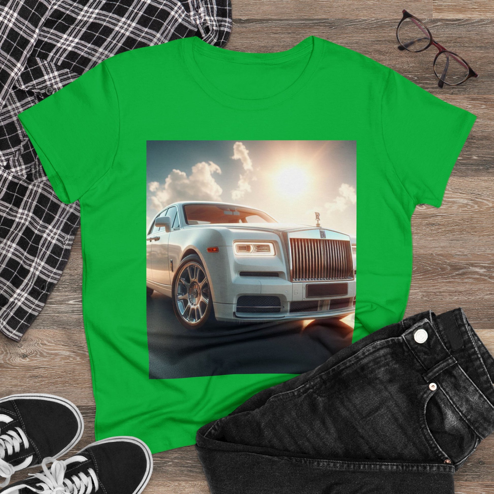 White Rolls Royce T-Shirt T-Shirt Printify