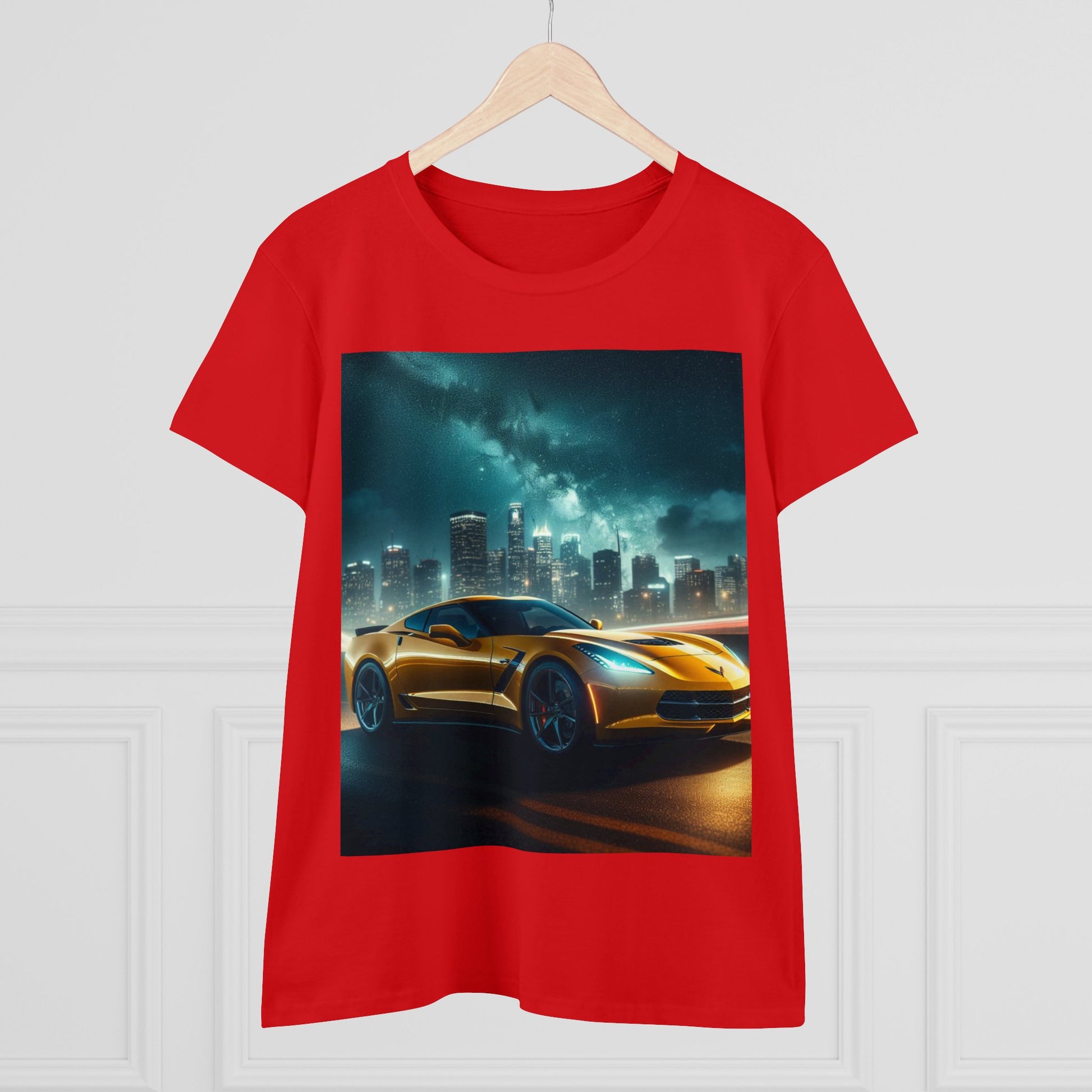 Yellow Corvette T-Shirt T-Shirt Printify