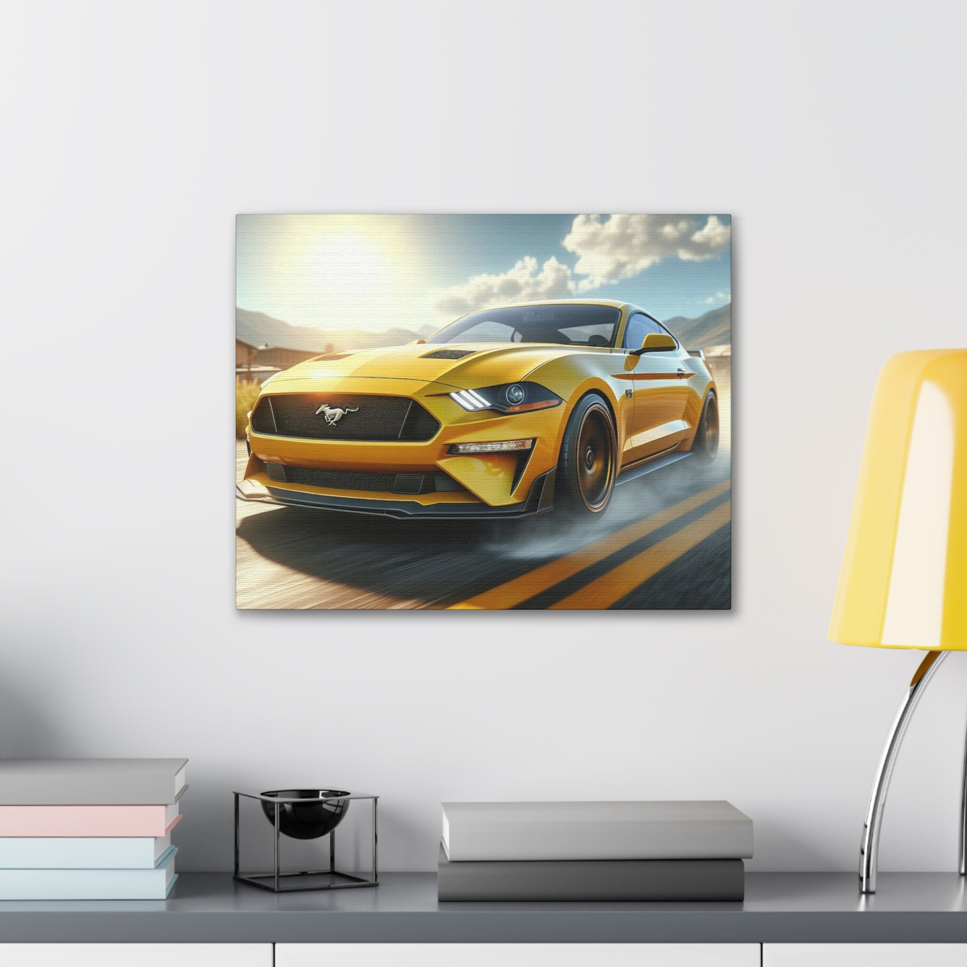 Yellow Mustang Canvas Canvas Printify 20″ x 16″ (Horizontal) 0.75''