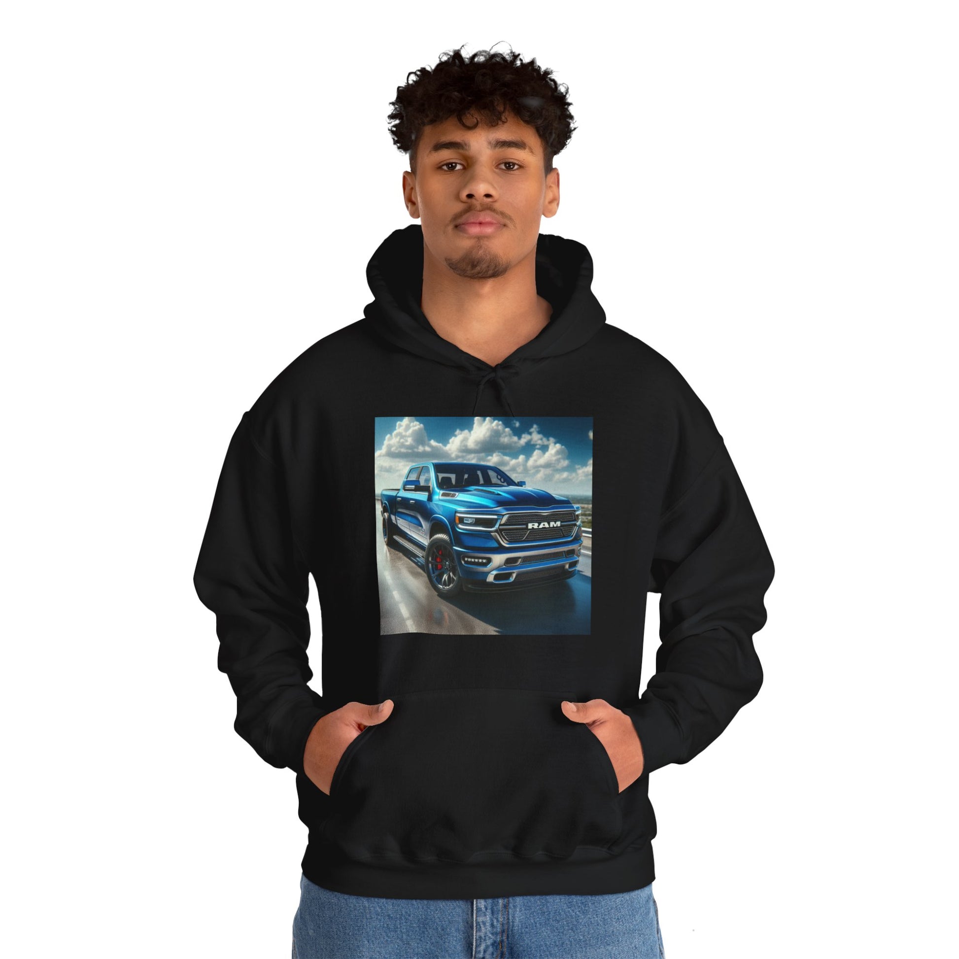 Blue Dodge Ram Hoodie Hoodie Printify