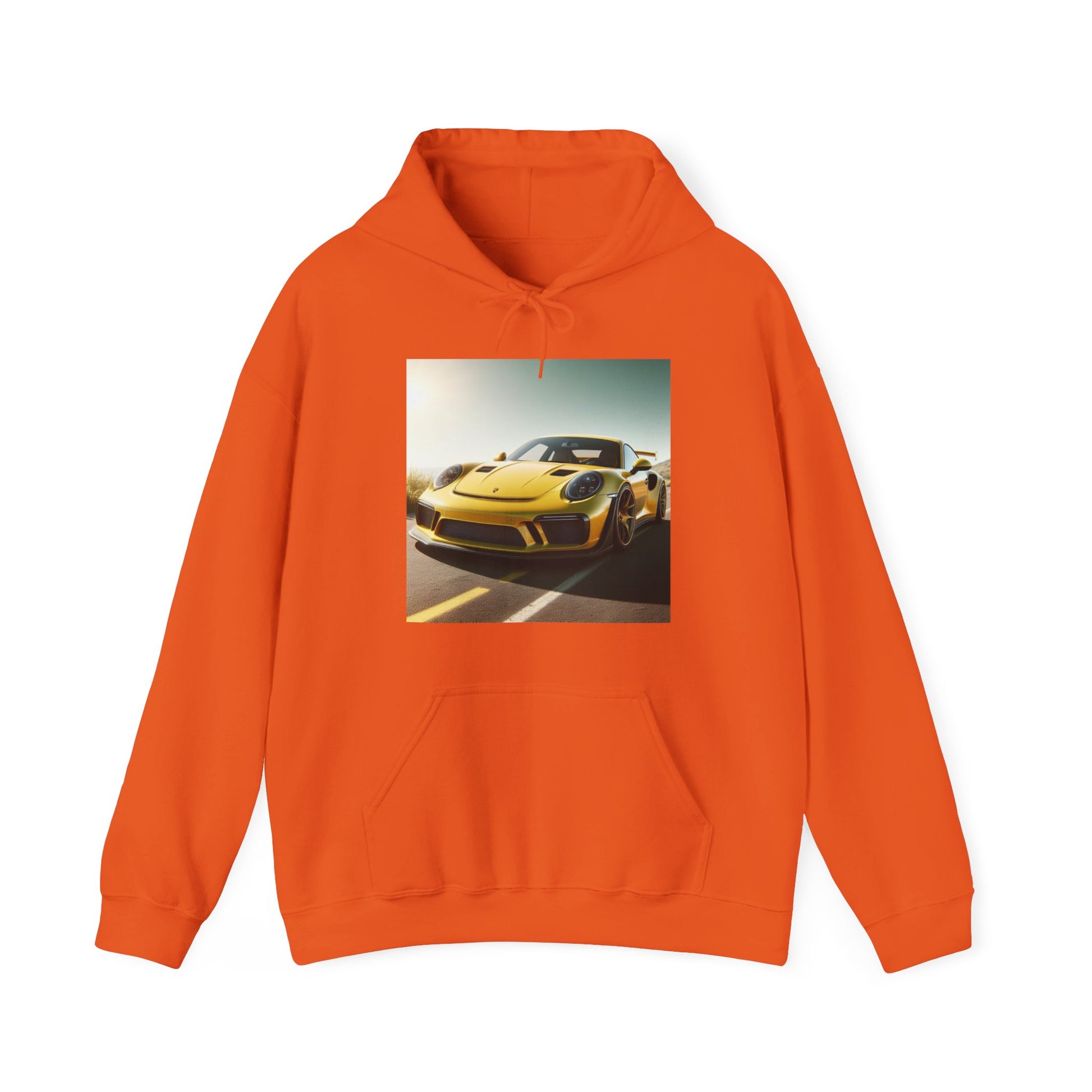 Yellow Porsche Hoodie Hoodie Printify Orange S