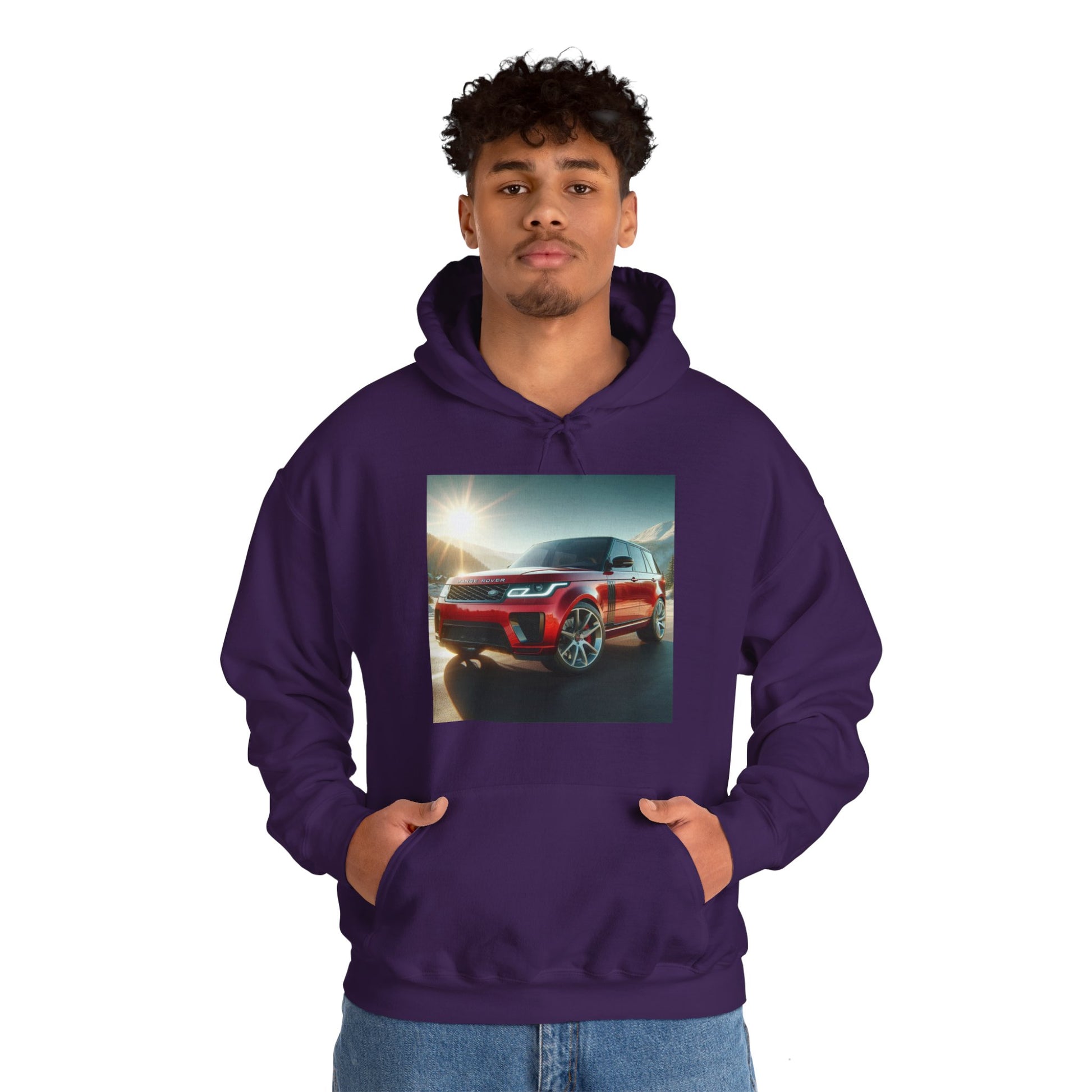 Red Range Rover Hoodie Hoodie Printify