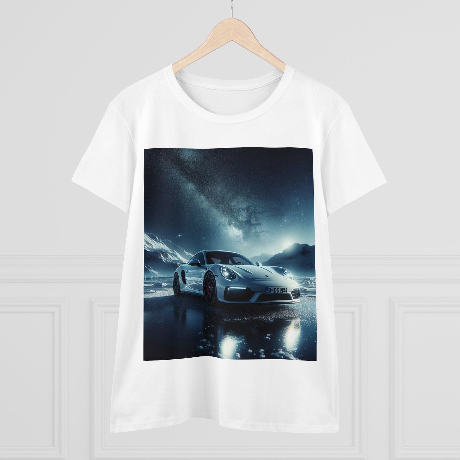 White Porsche T-Shirt T-Shirt Printify