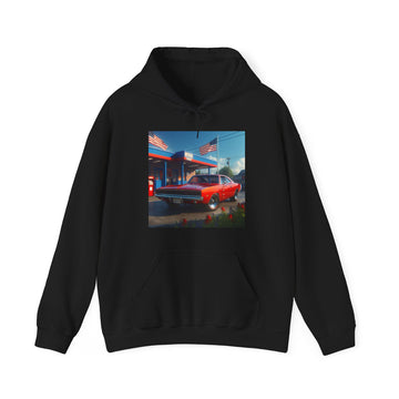 1970 Red Dodge Charger Hoodie Hoodie Printify Black S