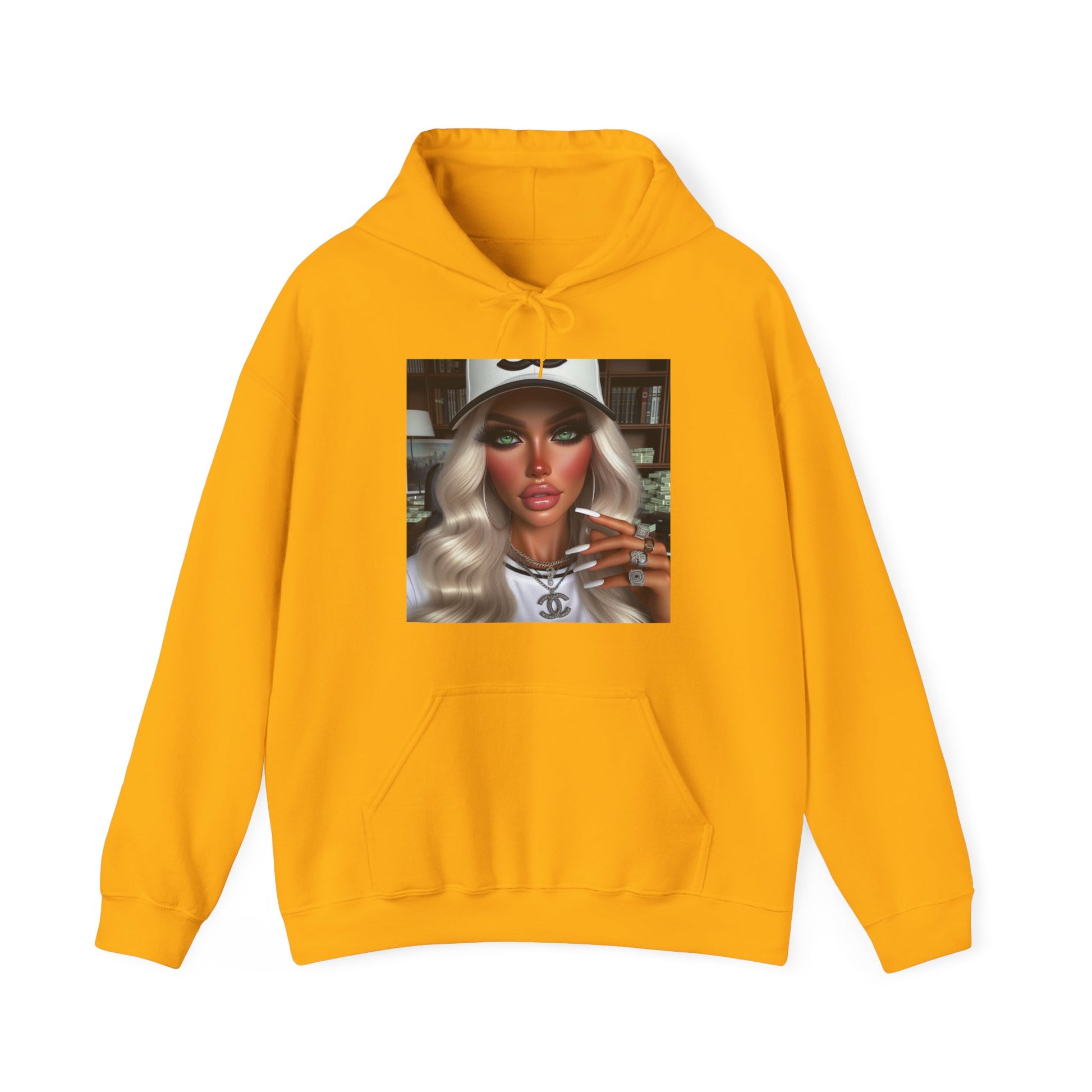 Big Money Hoodie Hoodie Printify Gold S