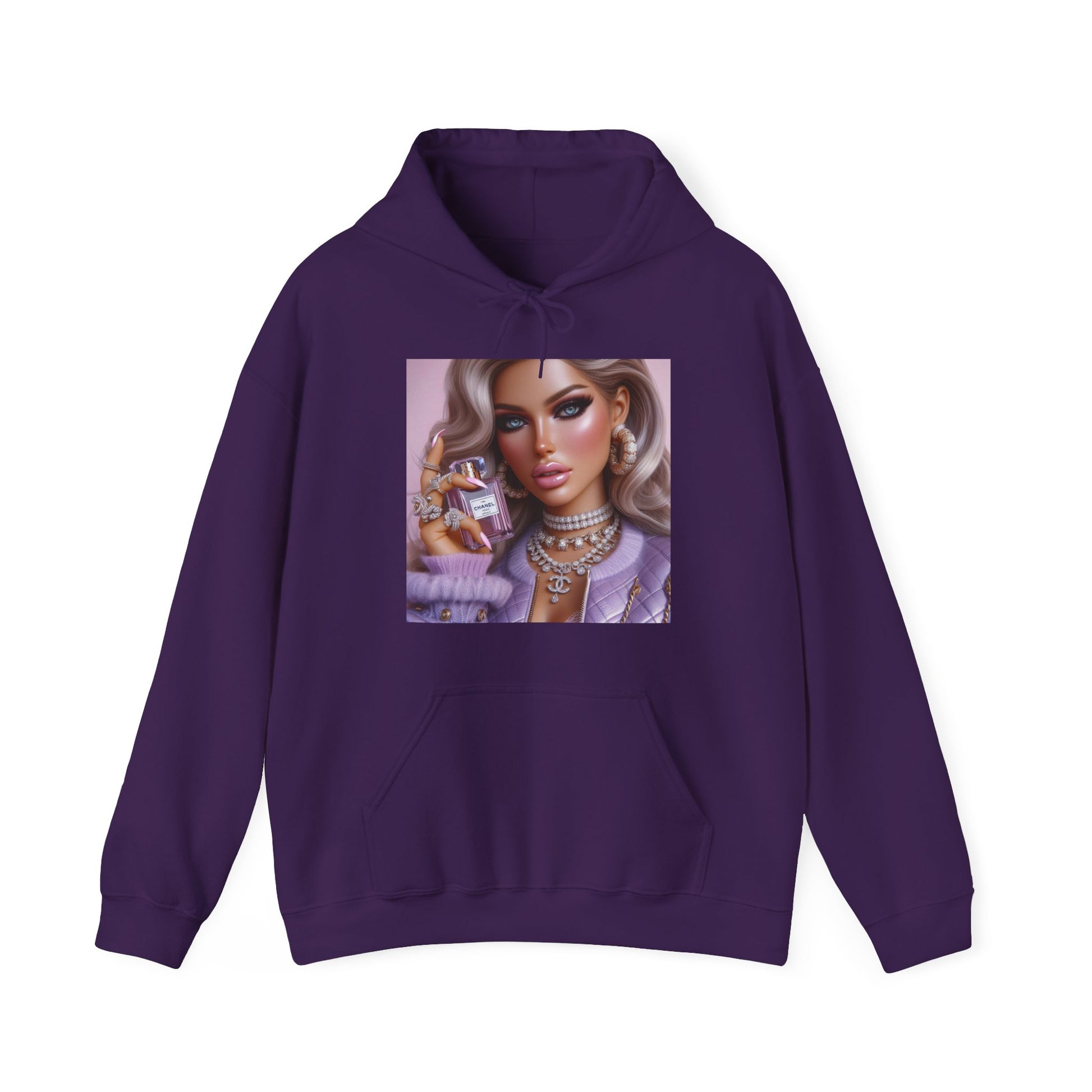 Chanel Please Hoodie Hoodie Printify Purple S
