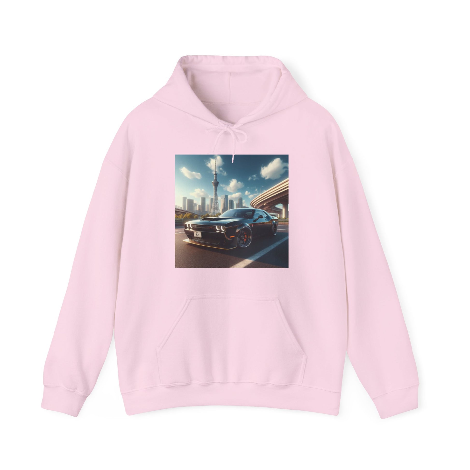 Black Challenger Hoodie Hoodie Printify Light Pink S