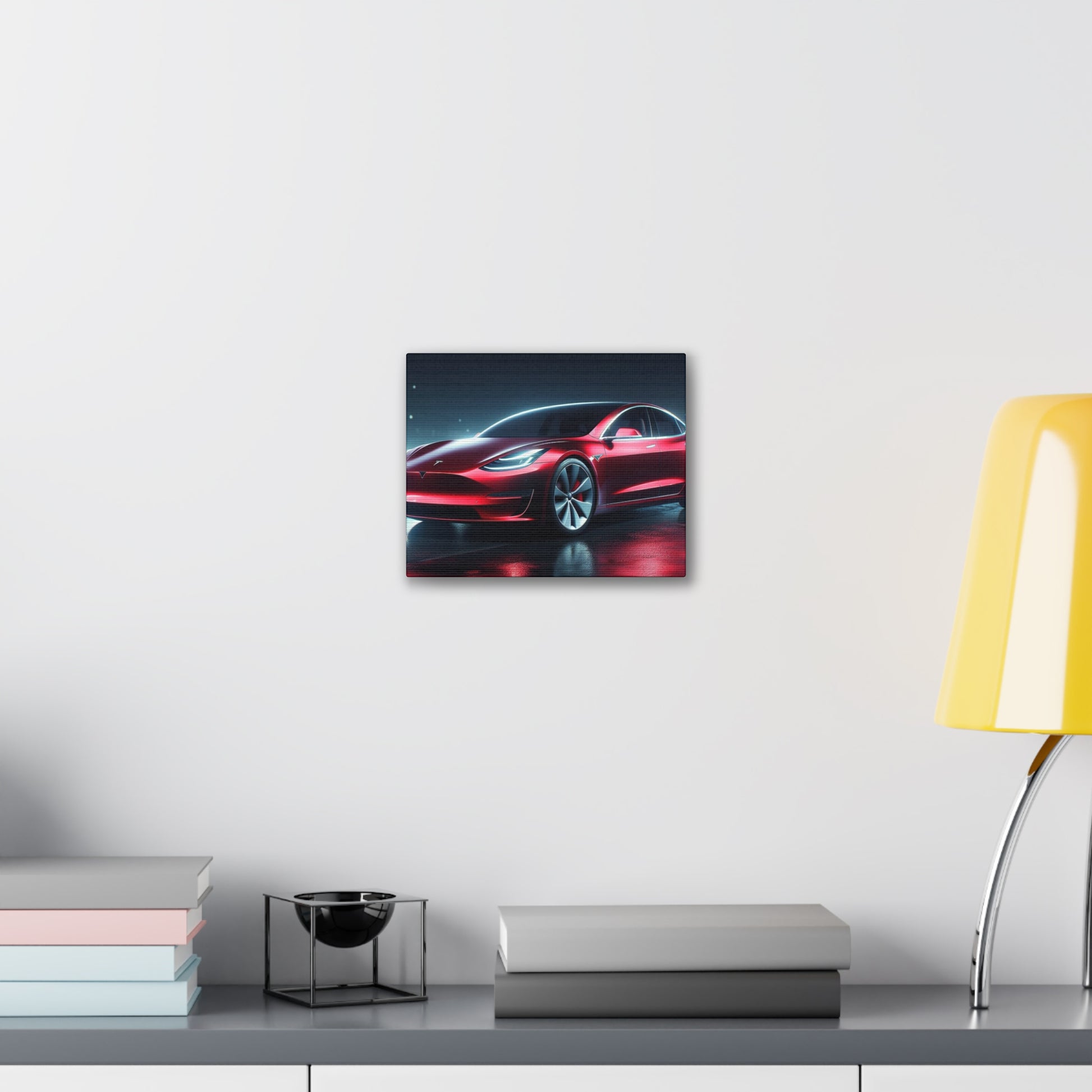 Red Tesla Canvas Canvas Printify 10" x 8" (Horizontal) 0.75''
