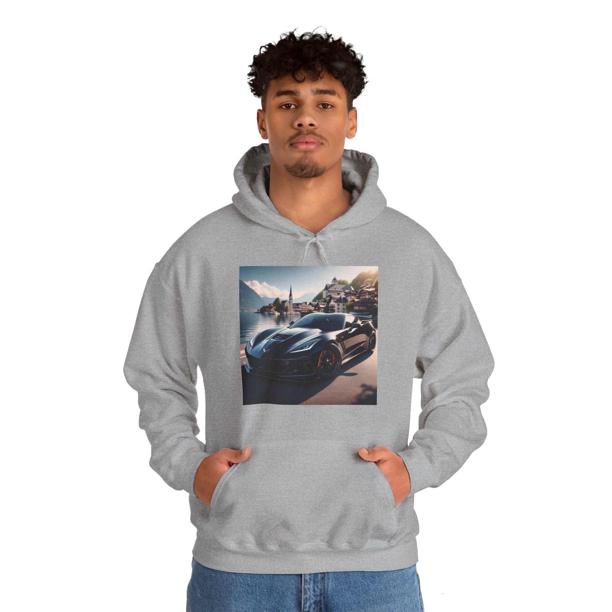 Black Corvette Hoodie Hoodie Printify