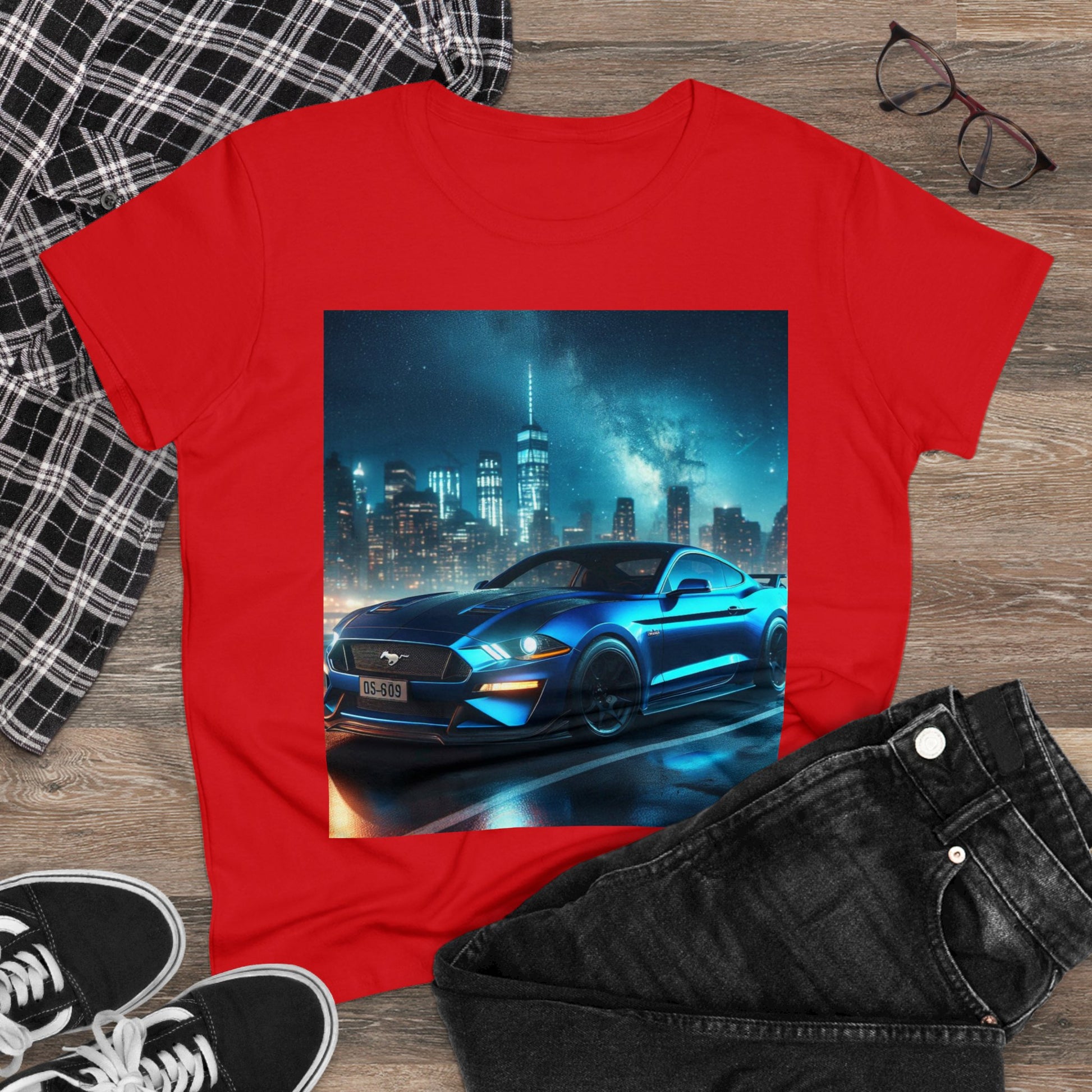 Blue Mustang T-Shirt T-Shirt Printify