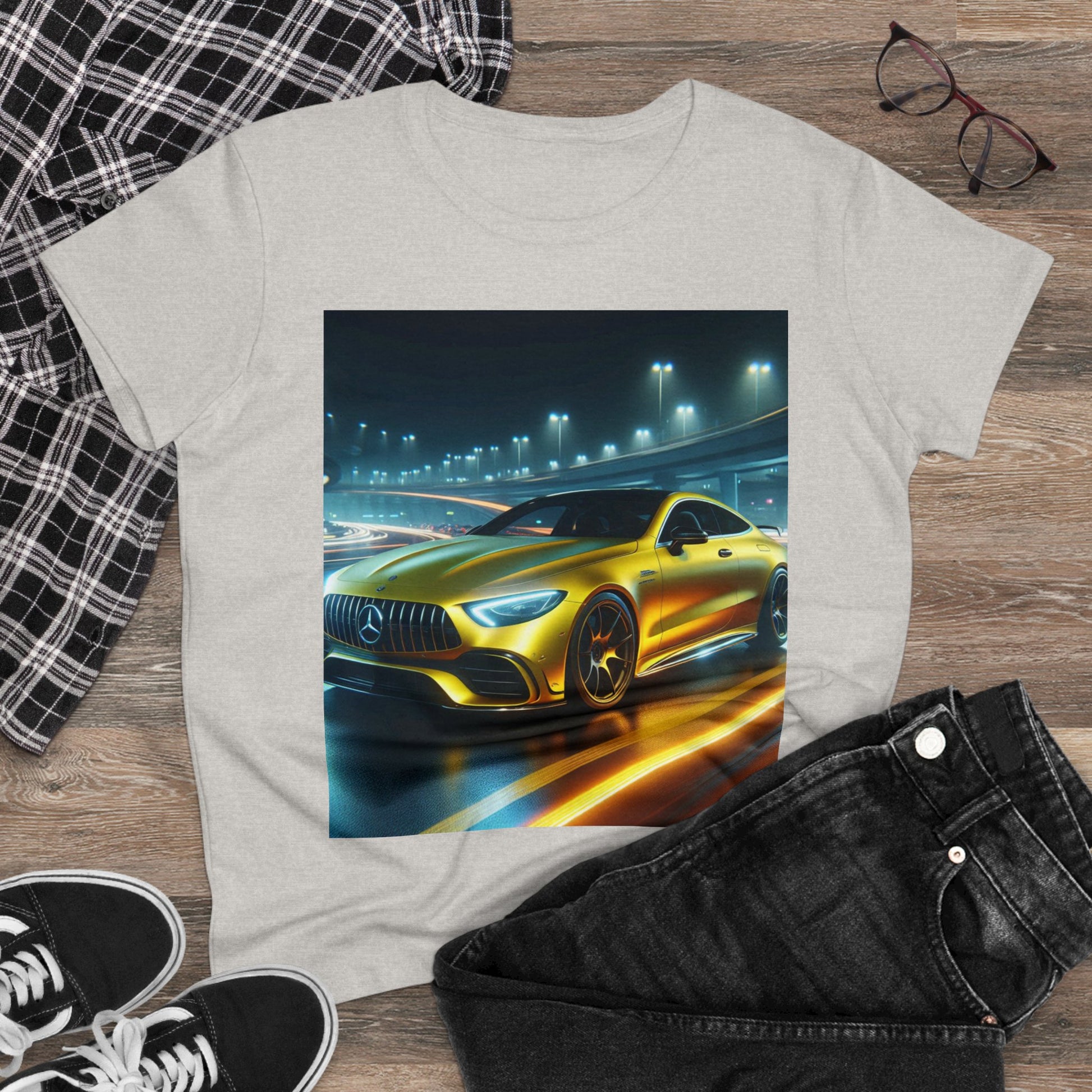 Yellow Mercedes T-Shirt T-Shirt Printify