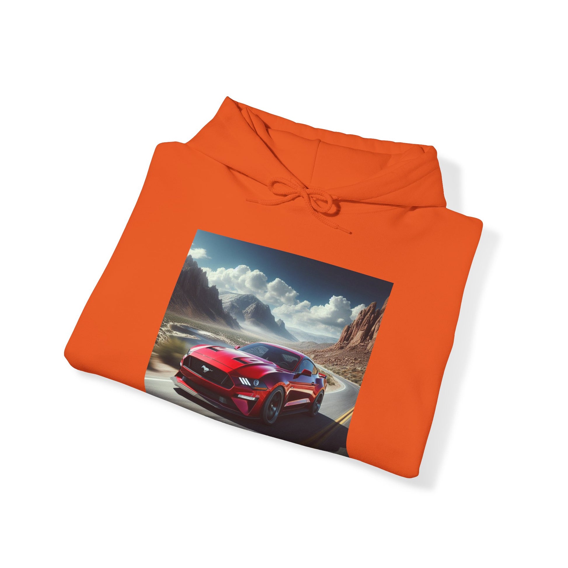 Red Mustang Hoodie Hoodie Printify