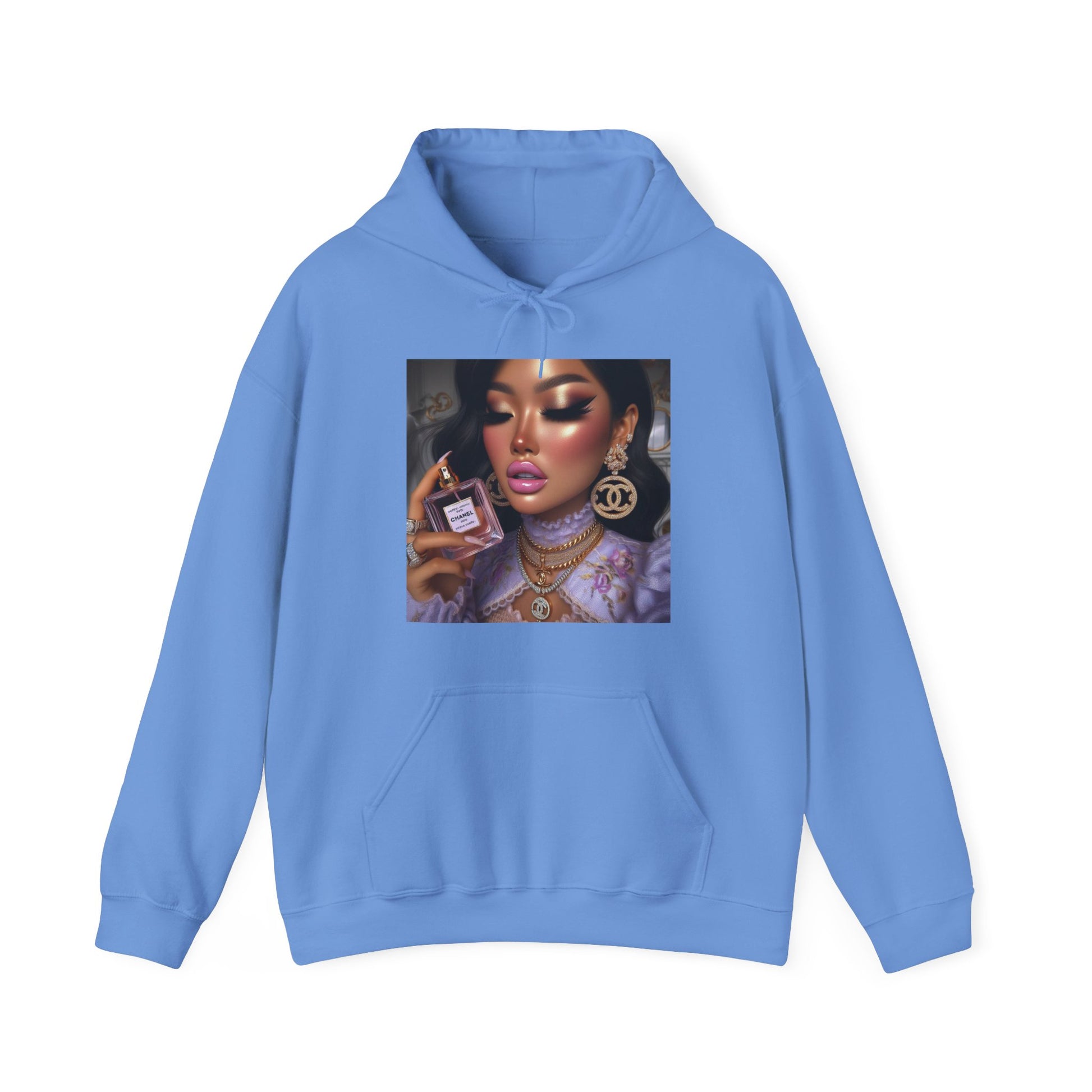 Chanel Please Hoodie Hoodie Printify Carolina Blue S