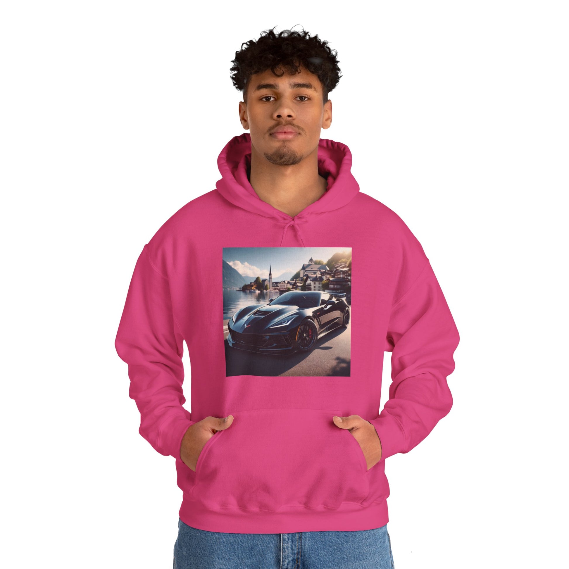 Black Corvette Hoodie Hoodie Printify