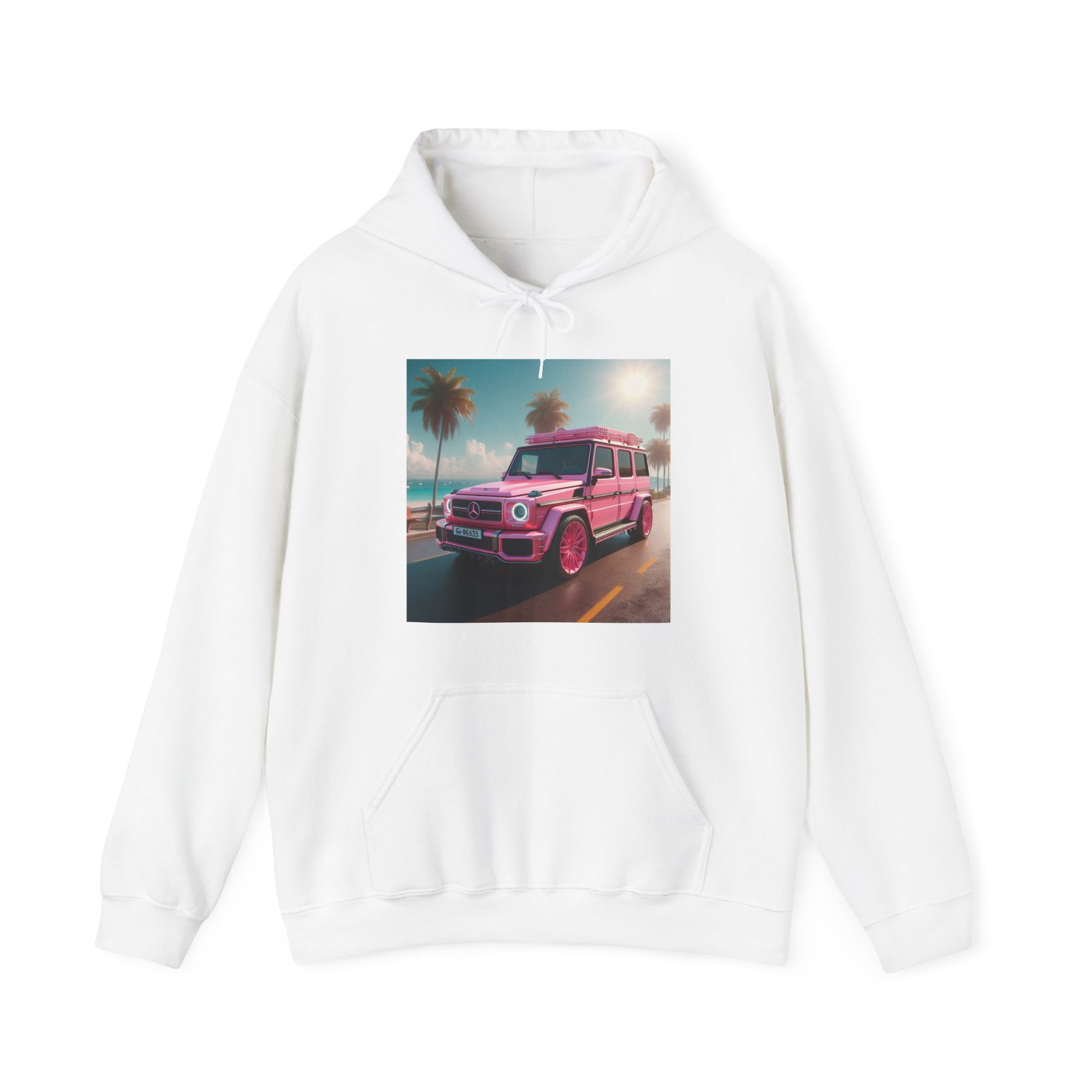 Pink G-Wagon Hoodie Hoodie Printify White S