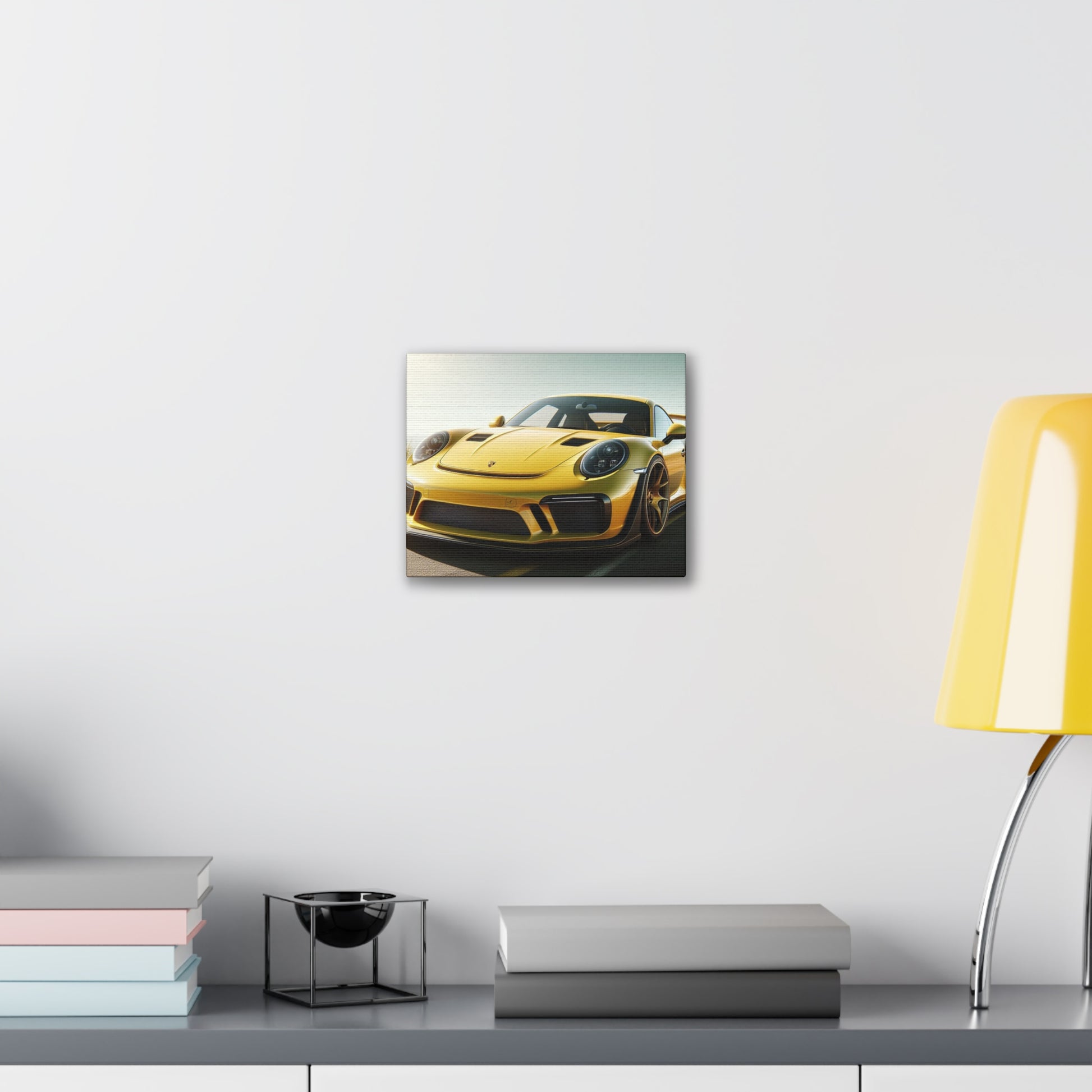 Yellow Porsche Canvas Canvas Printify 10" x 8" (Horizontal) 0.75''