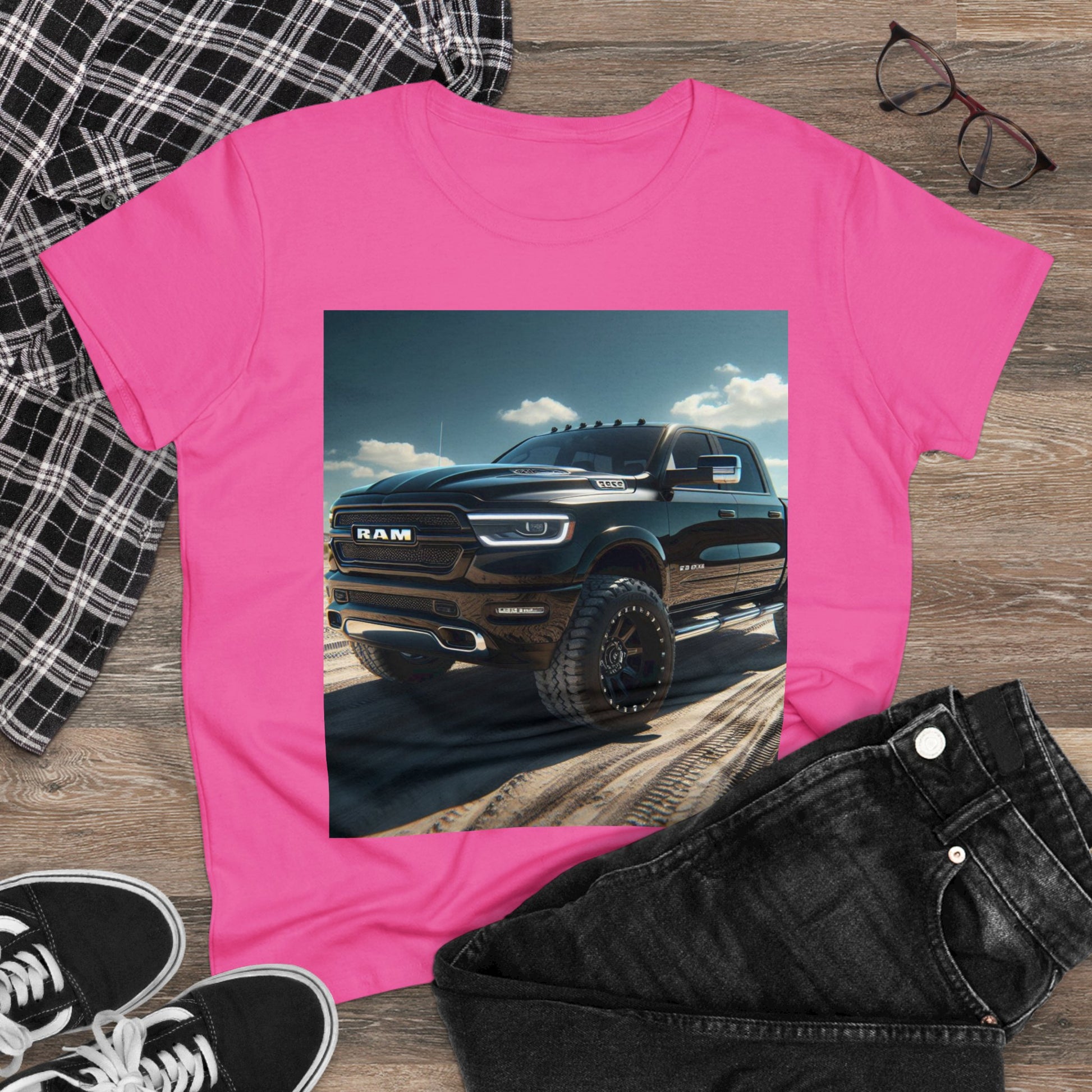 Black Dodge Ram T-Shirt T-Shirt Printify