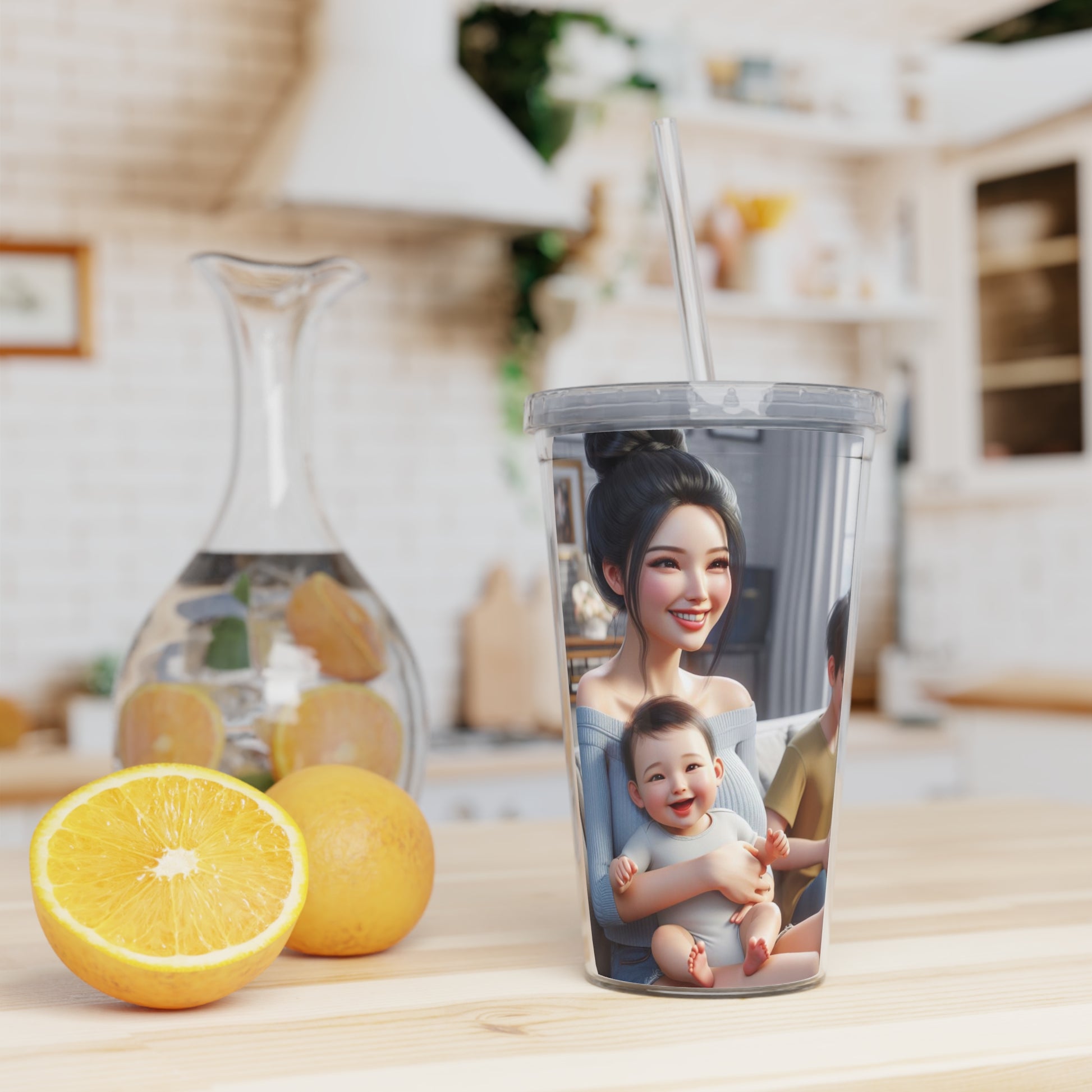 Family Time Tumbler with Straw Mug Printify