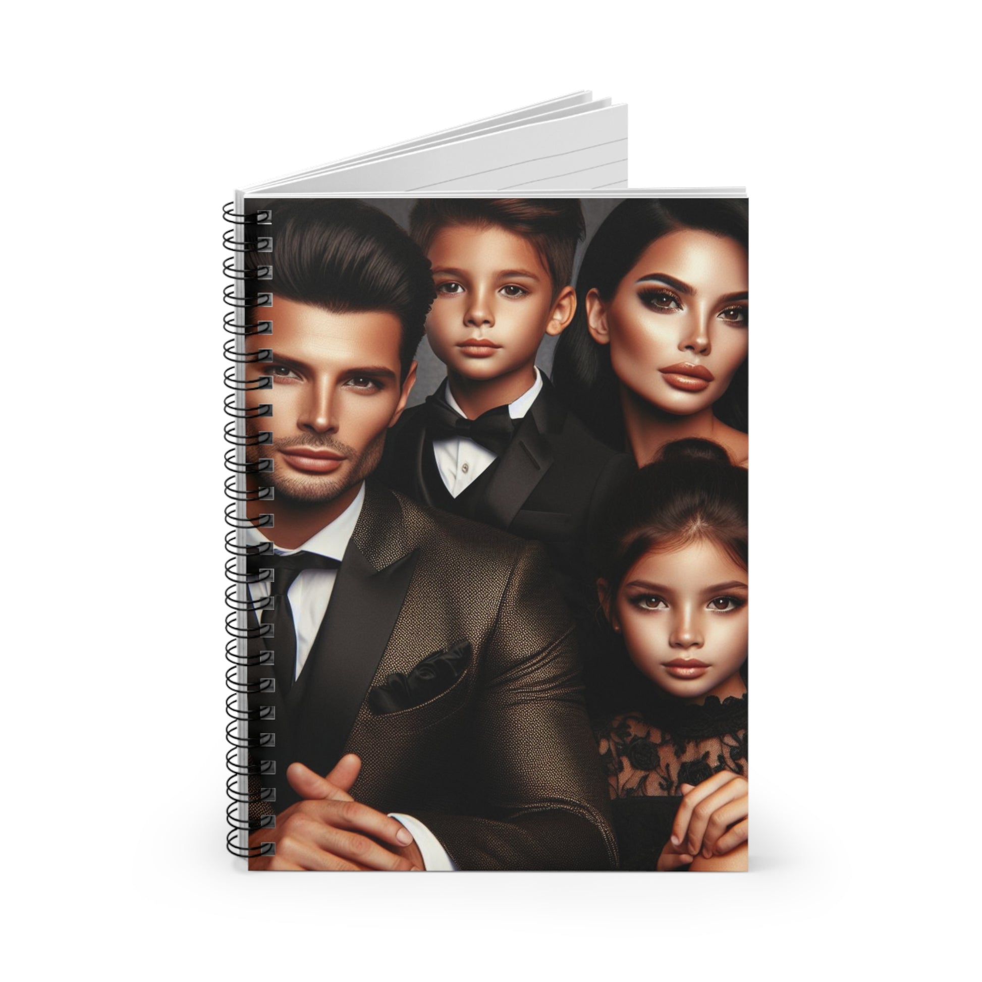 Family Portrait Spiral Notebook Paper products Printify