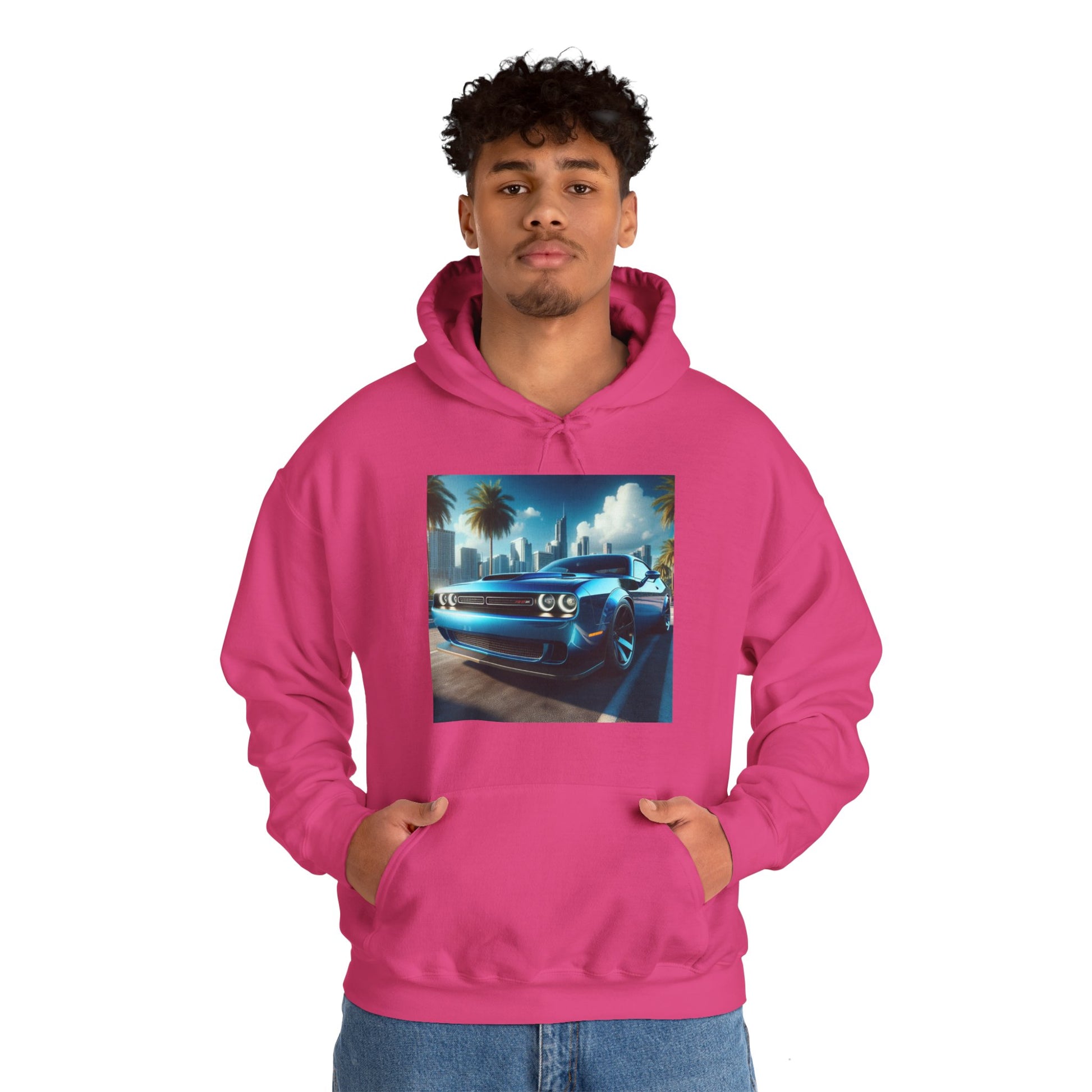 Blue Challenger Hoodie Hoodie Printify