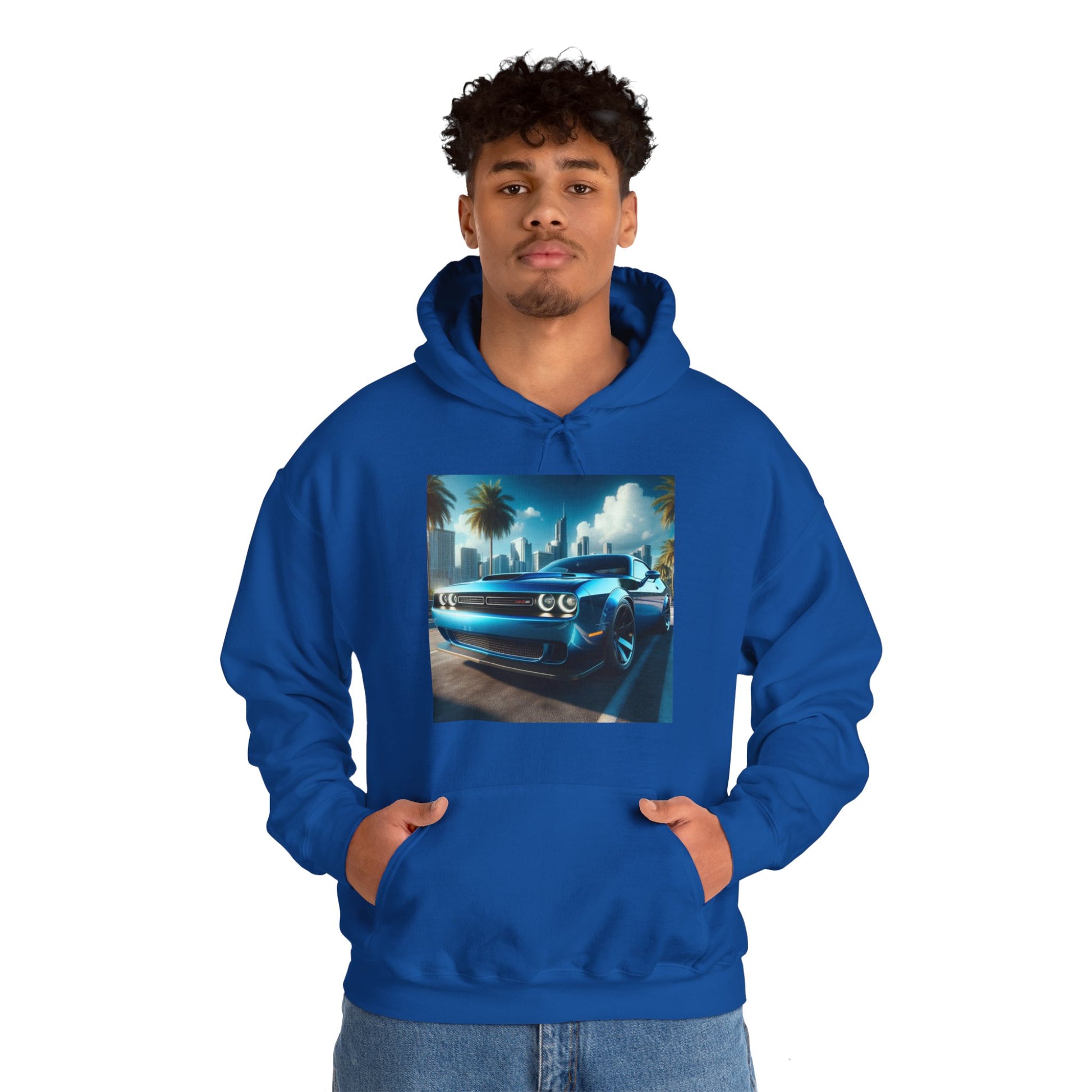 Blue Challenger Hoodie Hoodie Printify