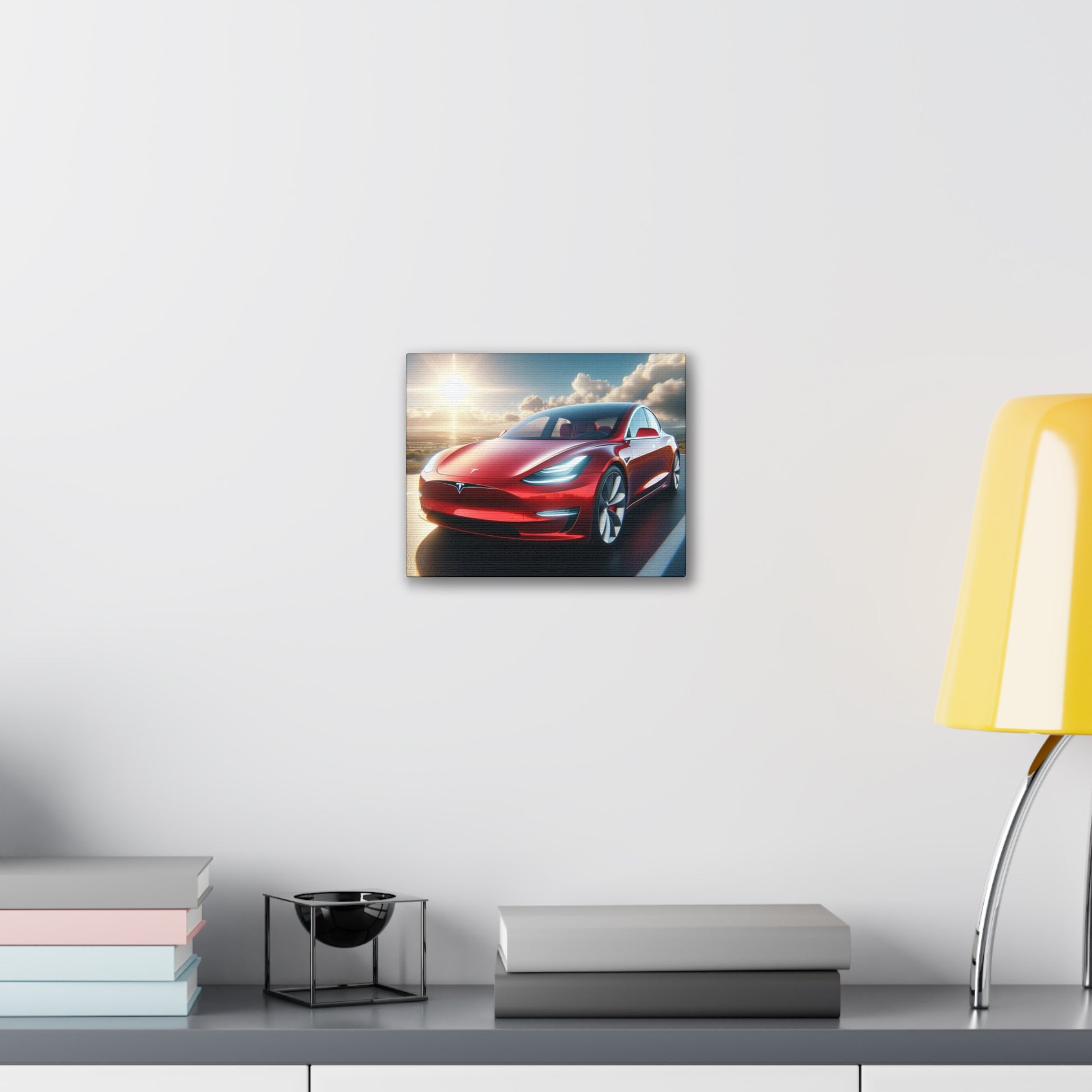 Red Tesla Canvas Canvas Printify 10" x 8" (Horizontal) 0.75''