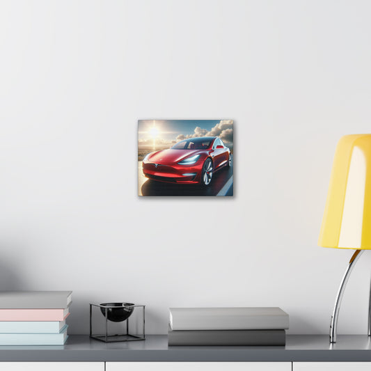 Red Tesla Canvas Canvas Printify 10" x 8" (Horizontal) 0.75''