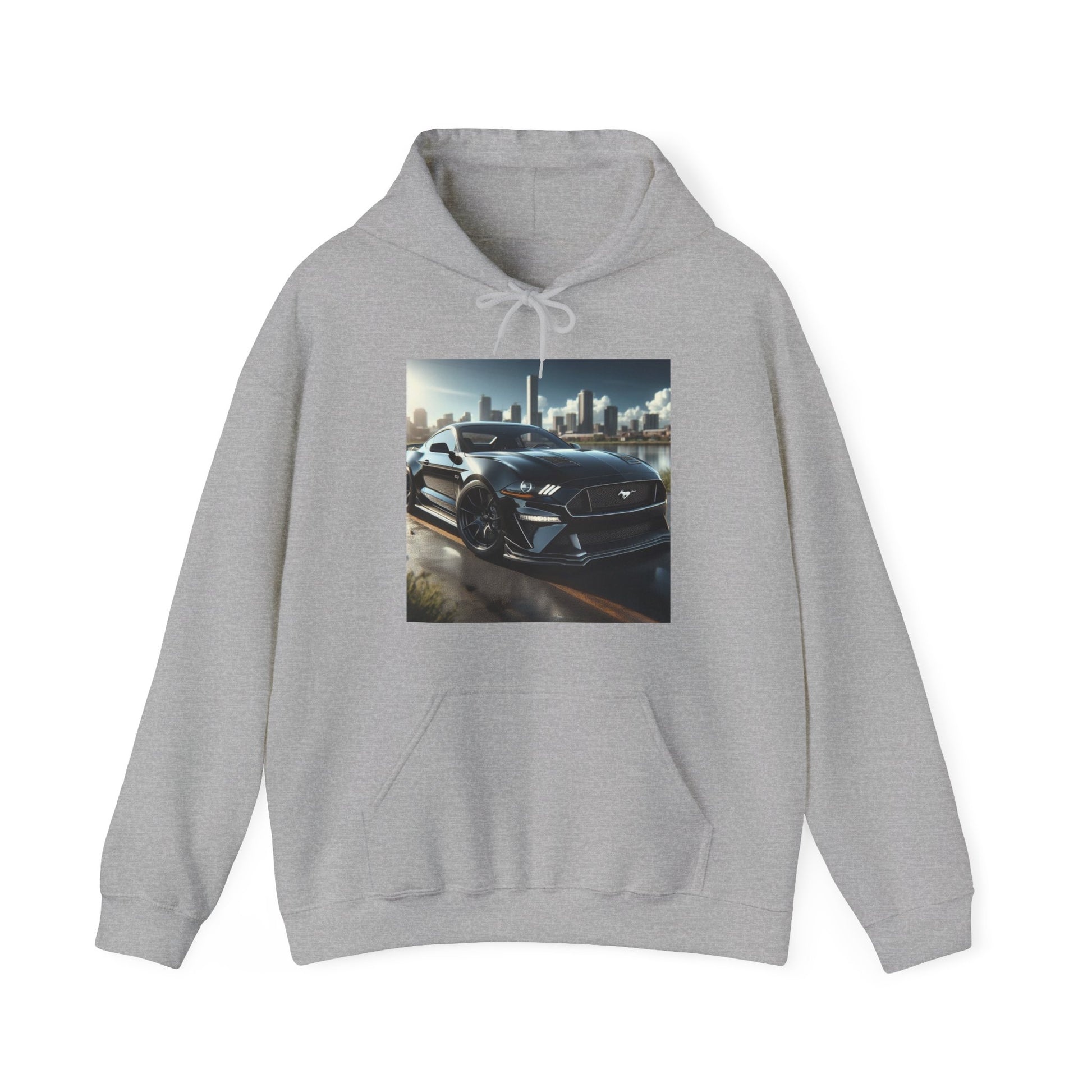 Black Mustang Hoodie Hoodie Printify Sport Grey S