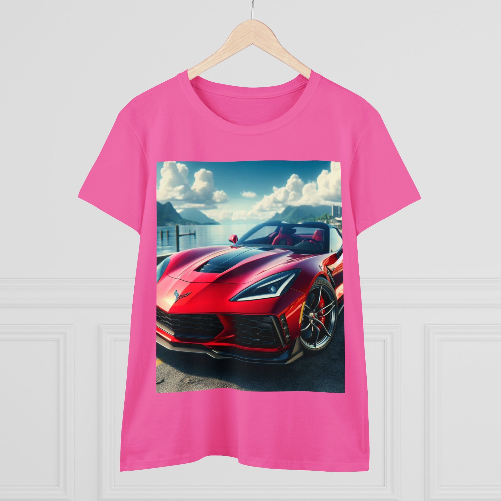 Red Corvette T-Shirt T-Shirt Printify