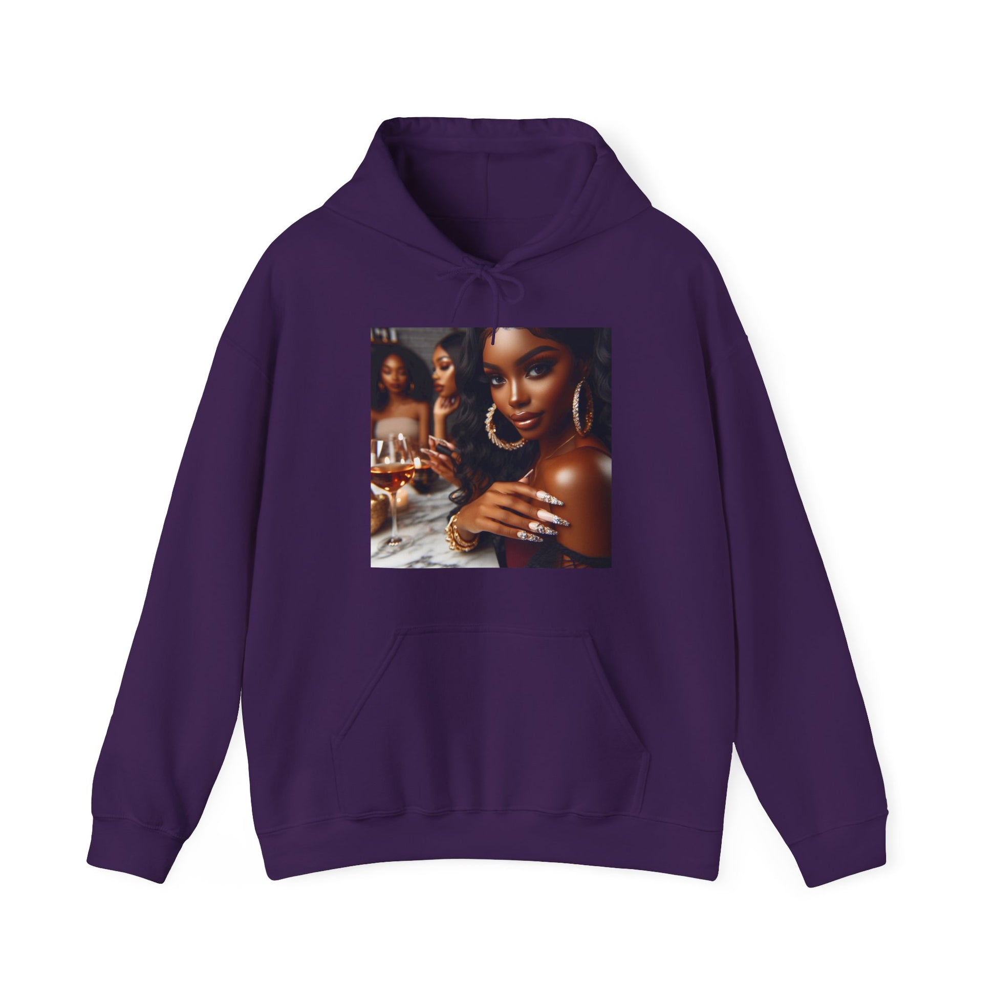 Wine Down Hoodie Hoodie Printify Purple S
