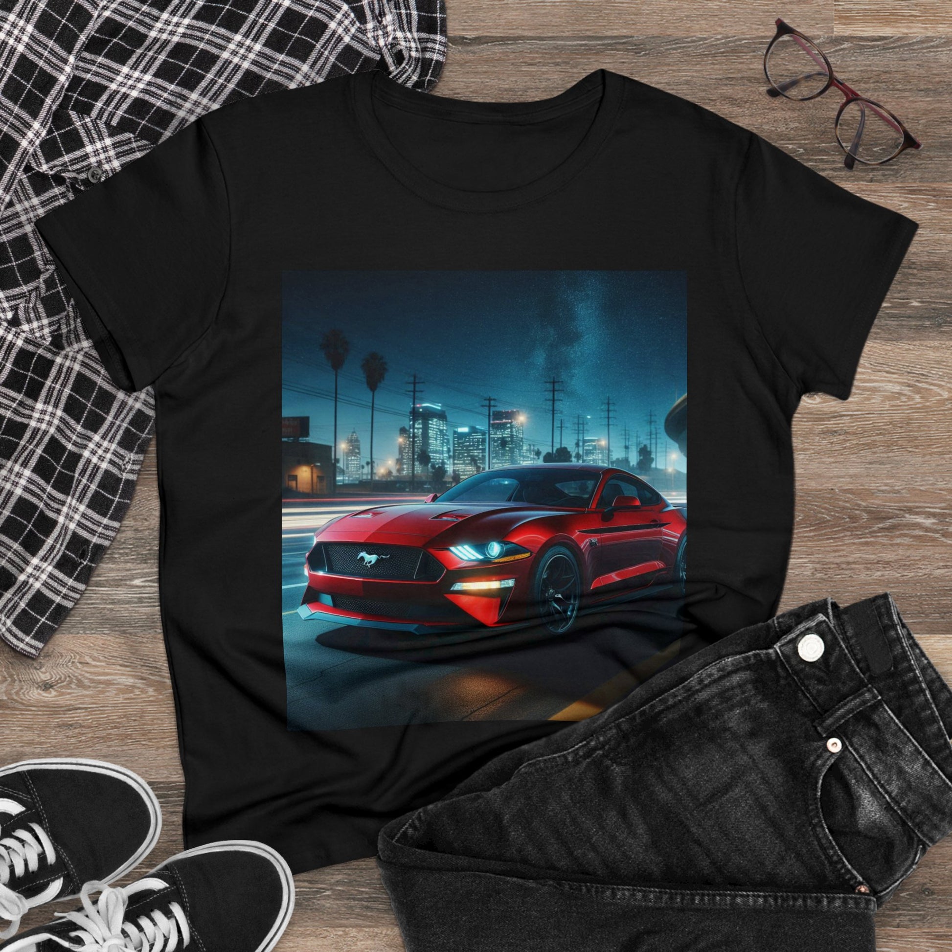 Red Mustang T-Shirt T-Shirt Printify