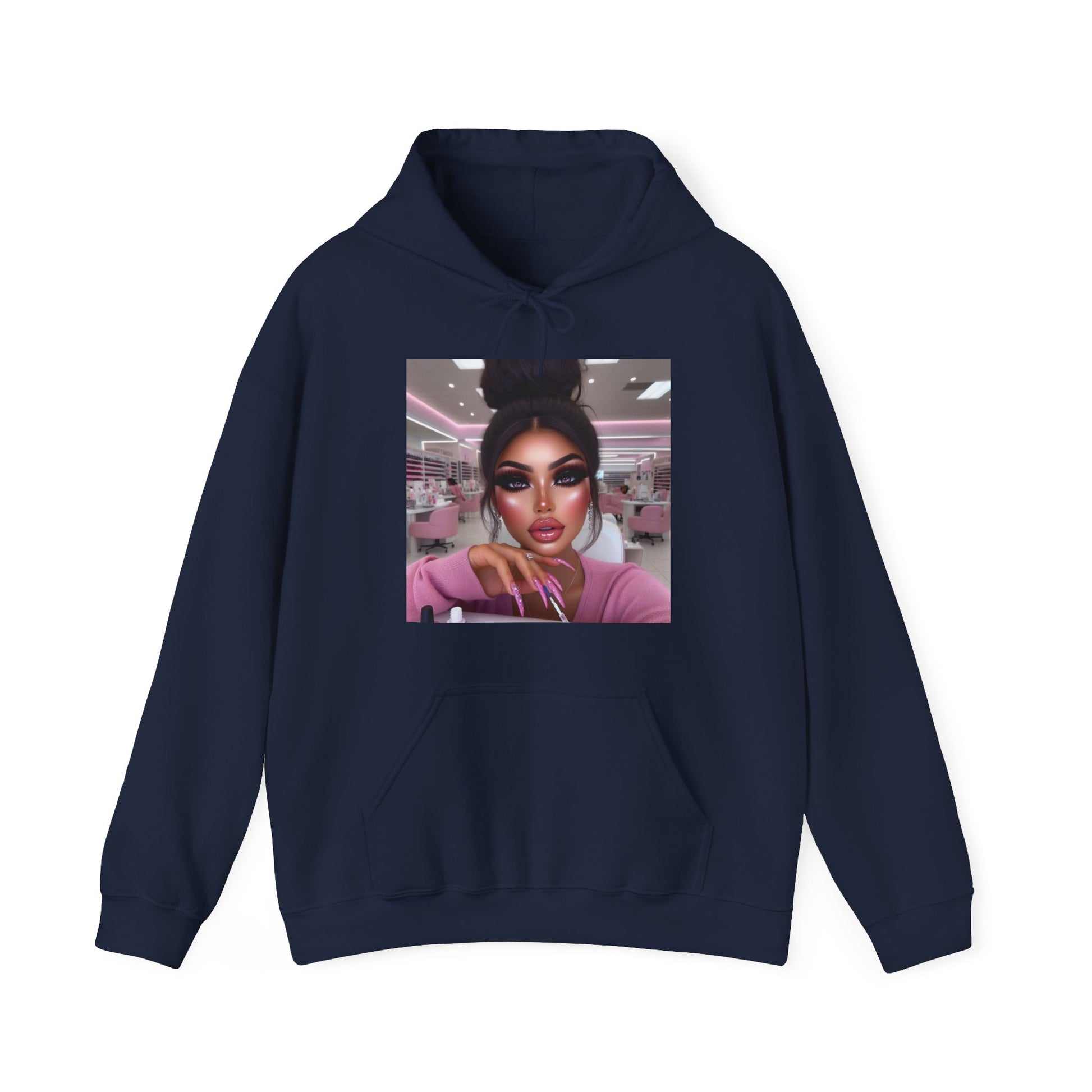 Nail Day Hoodie Hoodie Printify Navy S