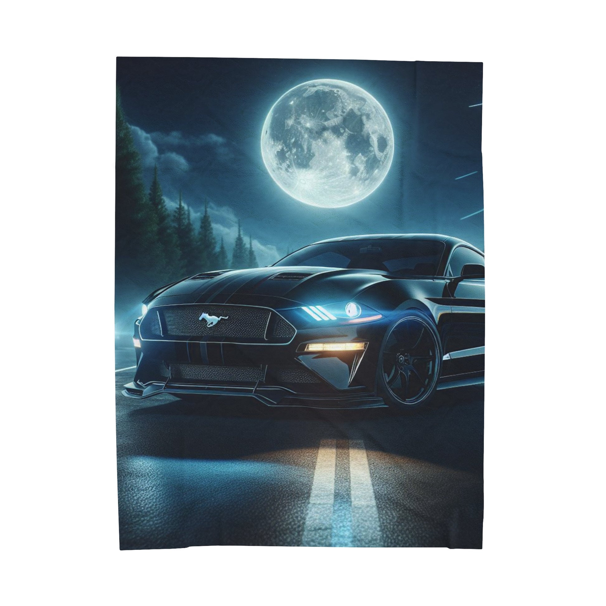 Black Mustang Plush Blanket All Over Prints Printify 60" × 80"
