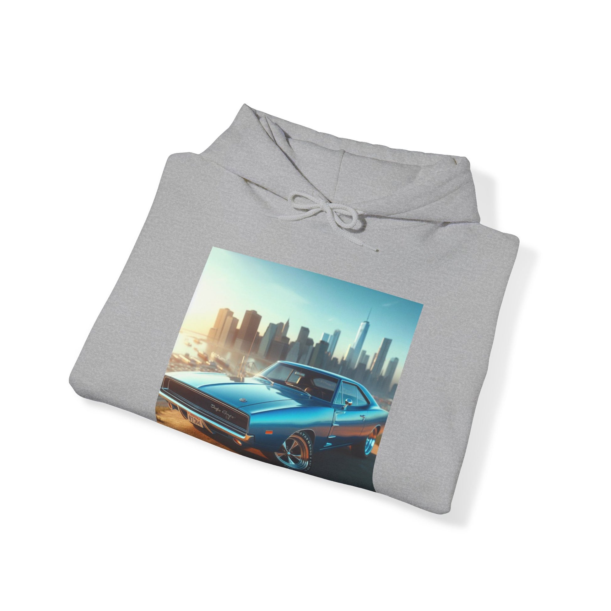1970 Blue Dodge Charger Hoodie Hoodie Printify