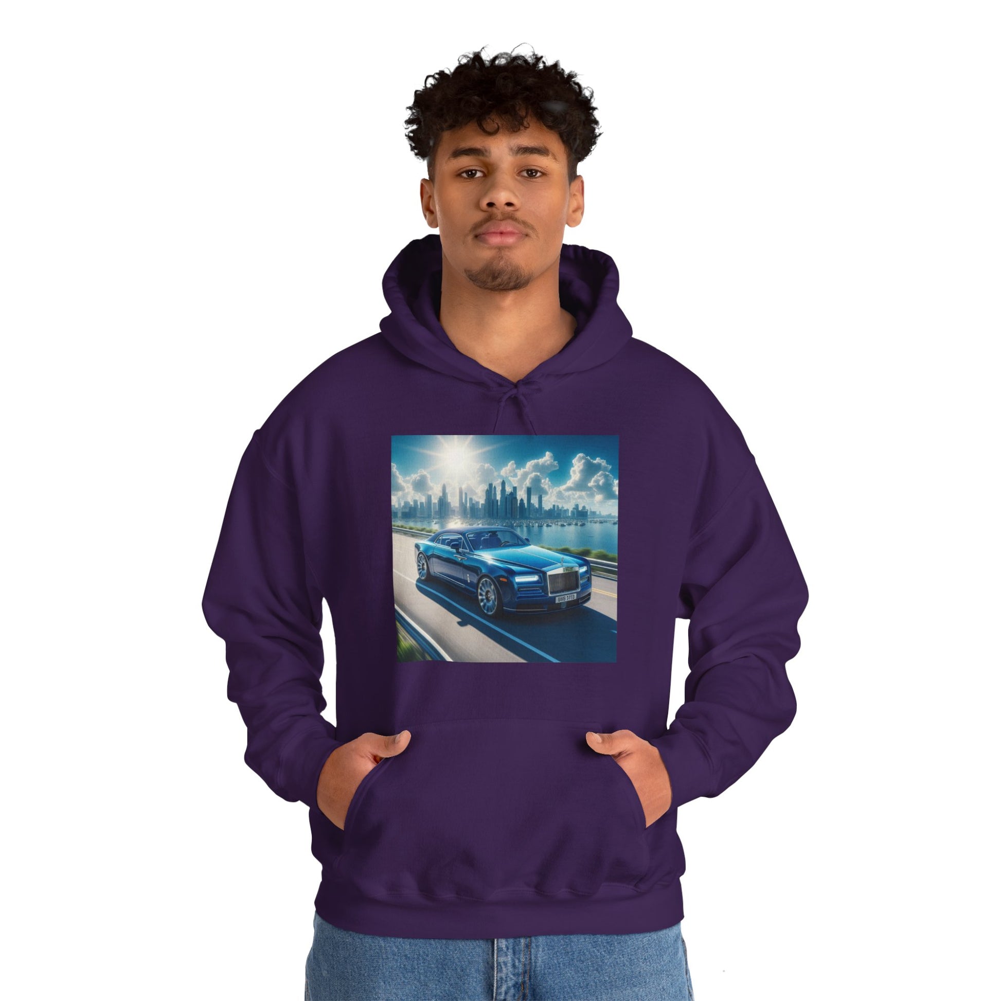 Blue Rolls Royce Hoodie Hoodie Printify