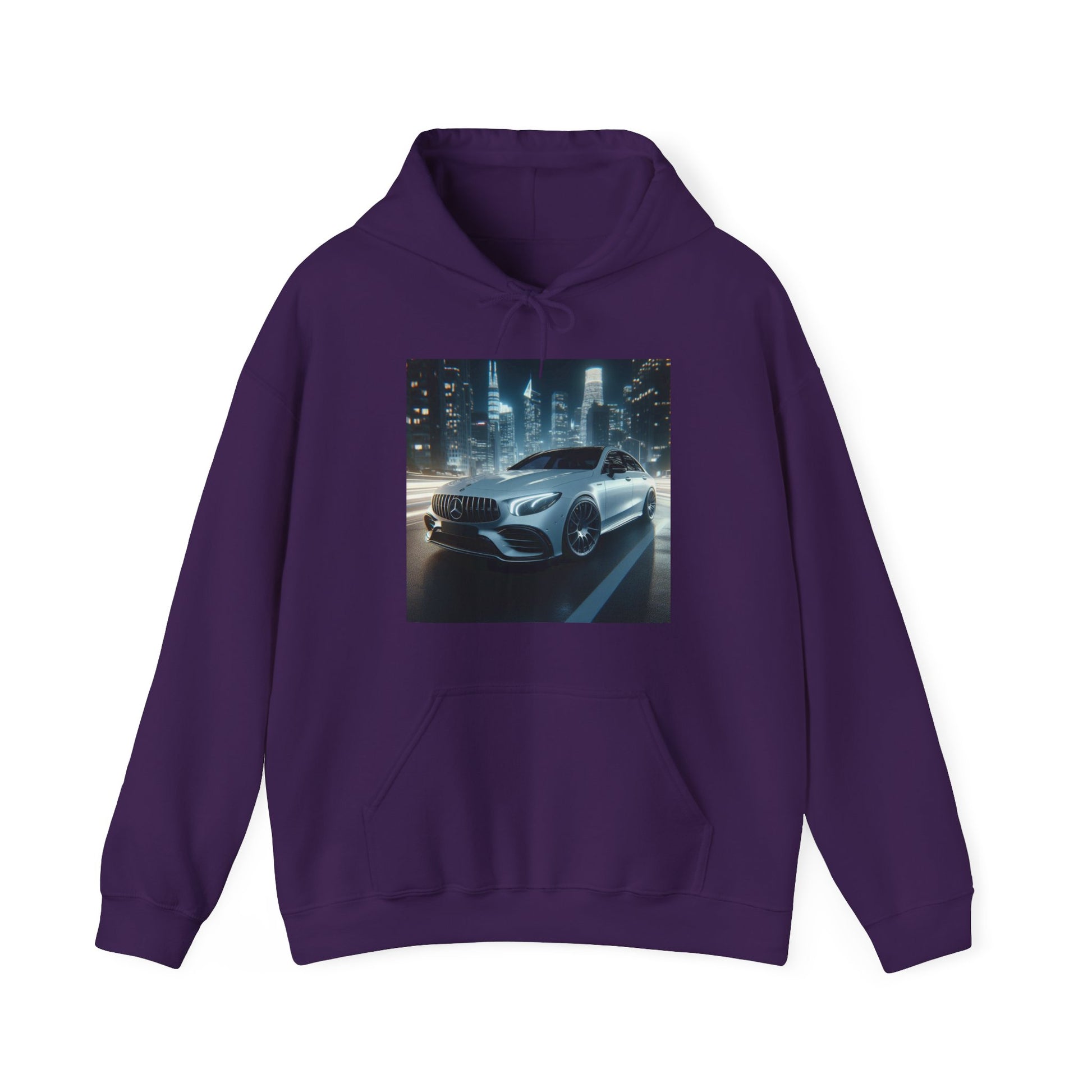 White Mercedes Hoodie Hoodie Printify Purple S