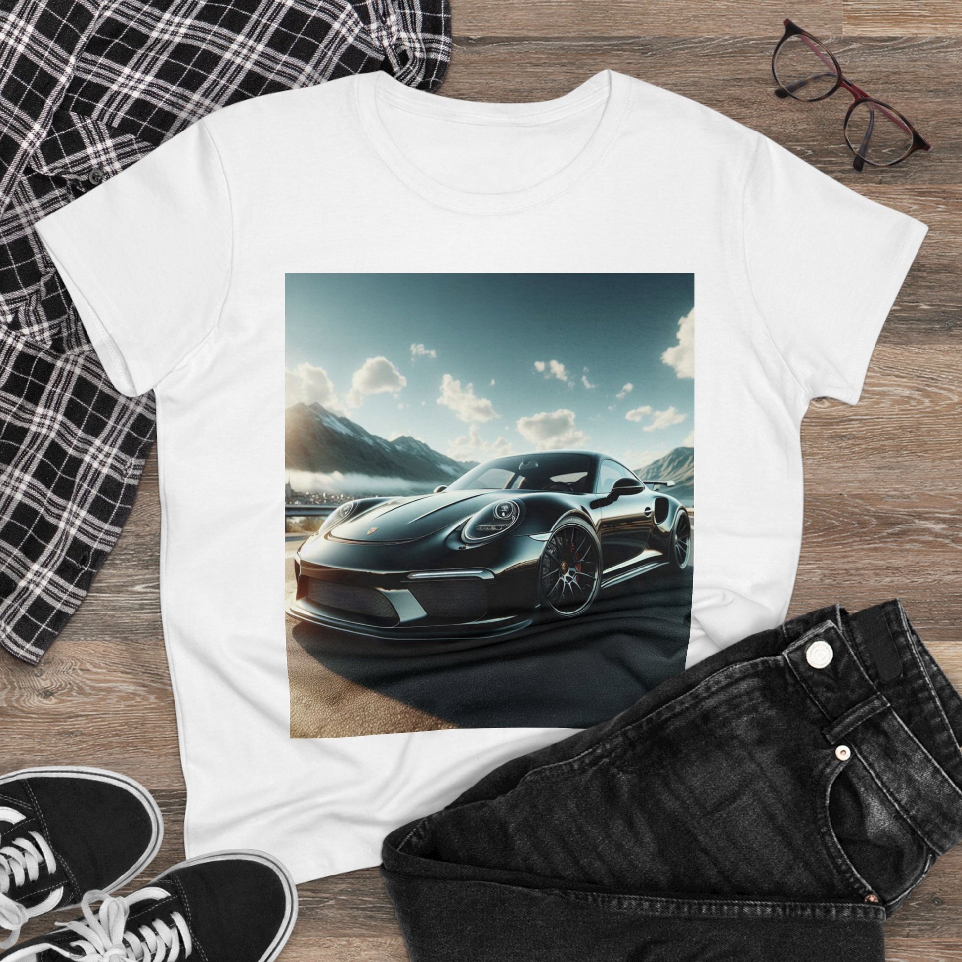 Black Porsche T-Shirt T-Shirt Printify