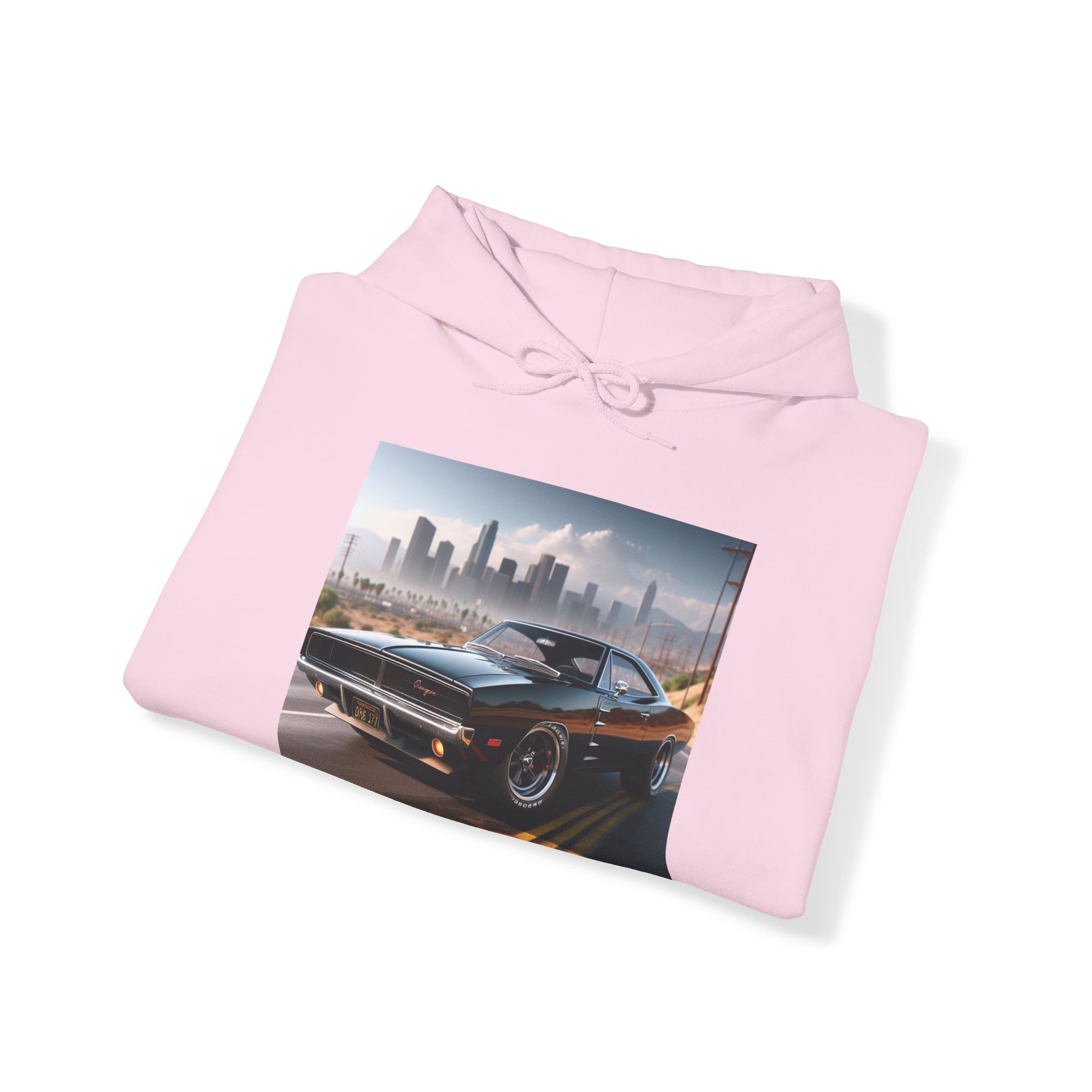 1970 Black Dodge Charger Hoodie Hoodie Printify