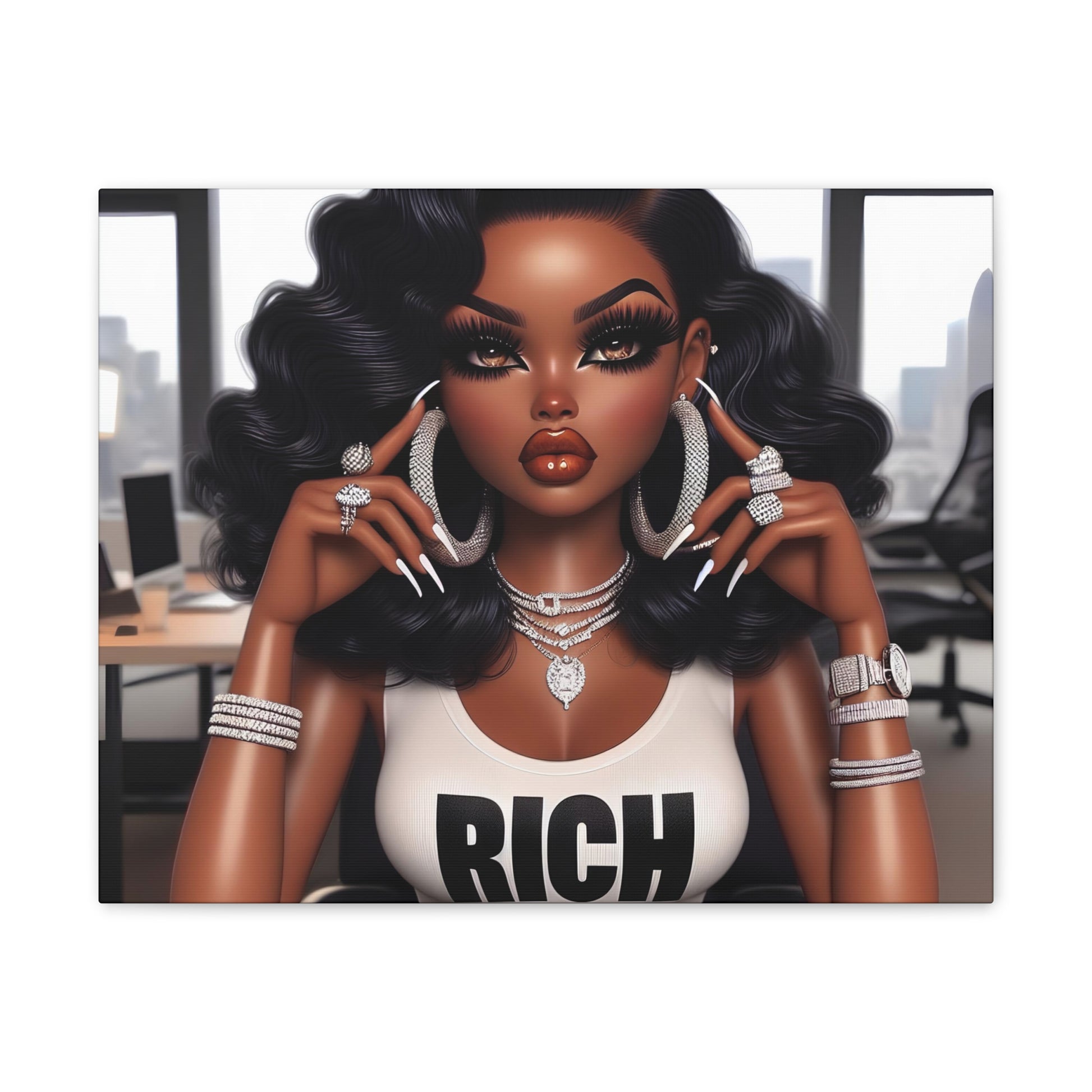 Rich Girl Canvas Canvas Printify