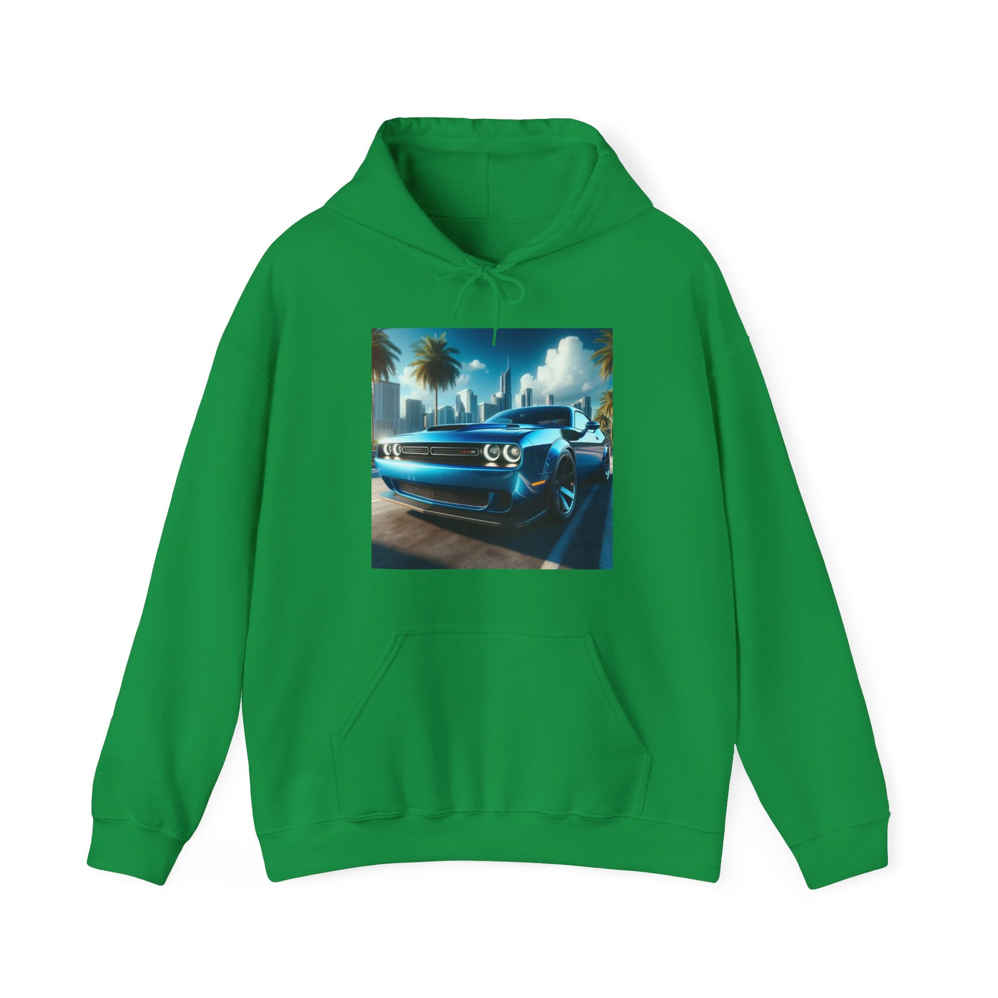 Blue Challenger Hoodie Hoodie Printify Irish Green S