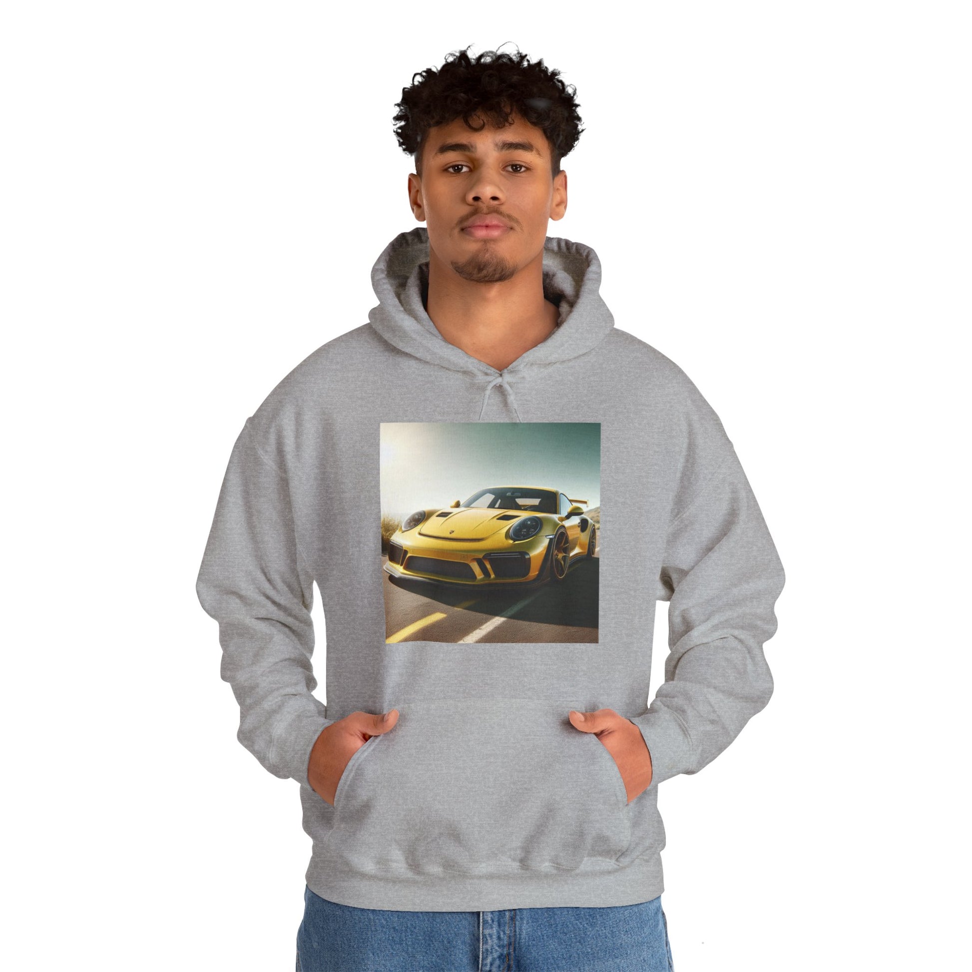 Yellow Porsche Hoodie Hoodie Printify
