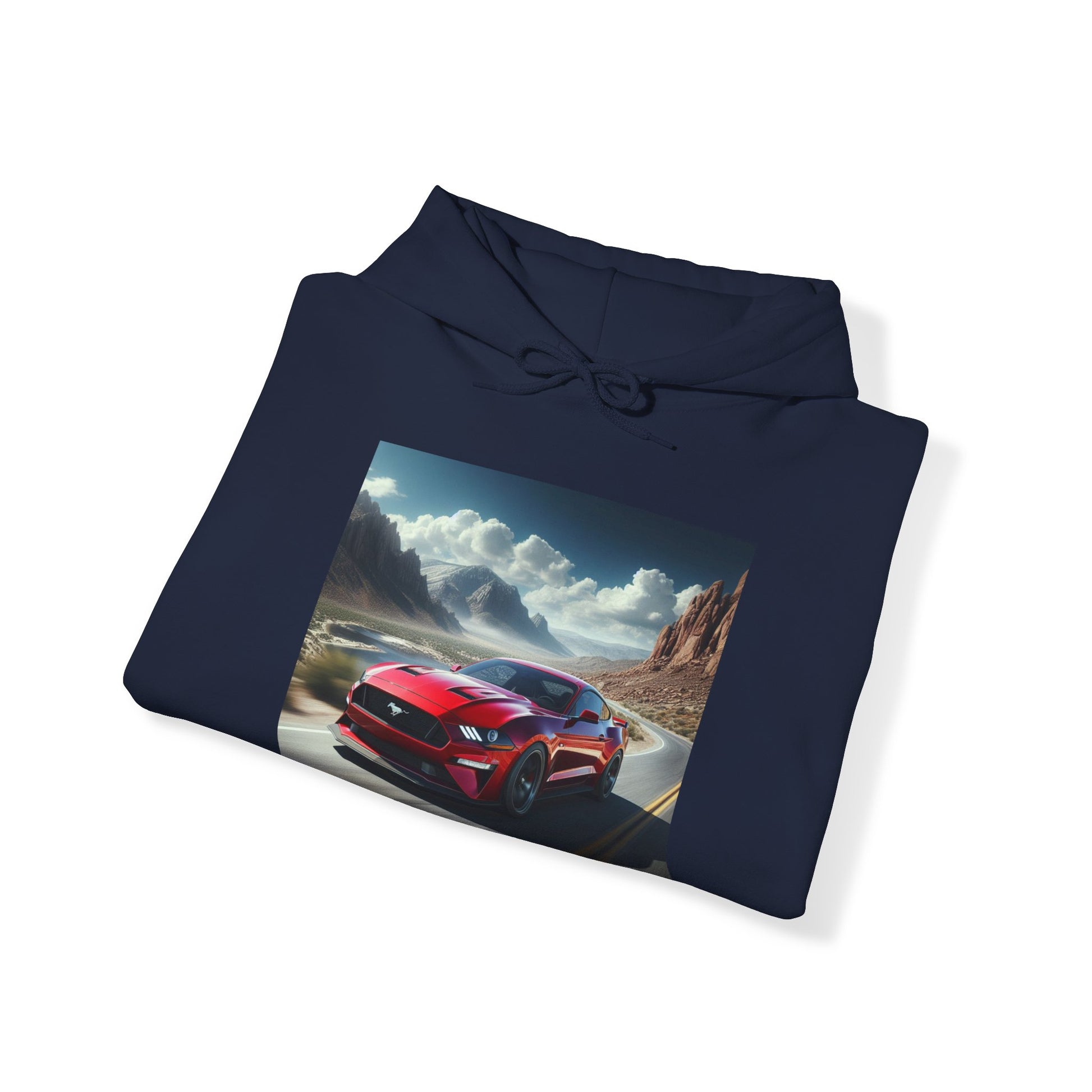 Red Mustang Hoodie Hoodie Printify